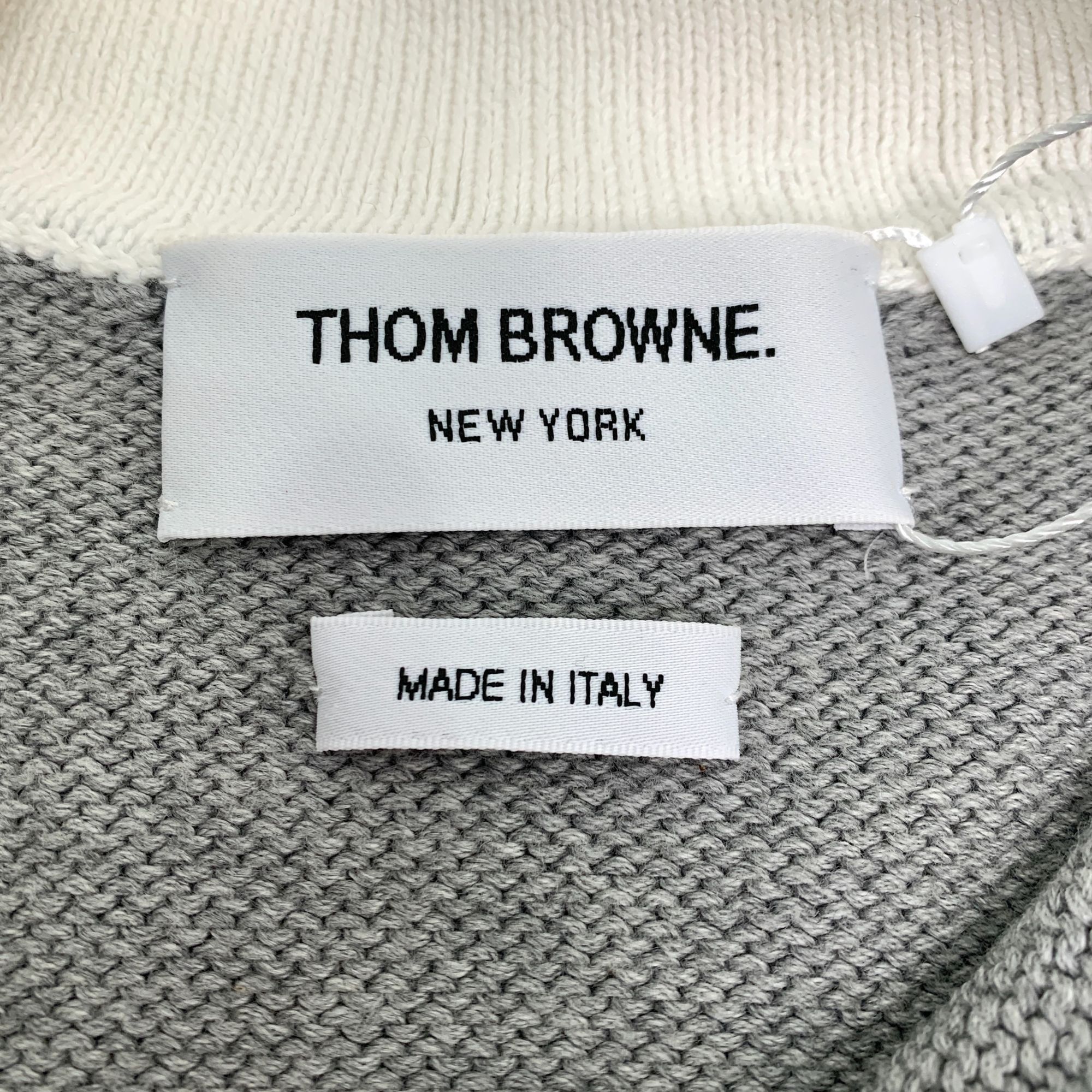 Thom Browne Thom Browne Grey Classic Four-Bar Cotton Knit Polo Shirt Sho Size S / US 4 / IT 40 - 3 Thumbnail