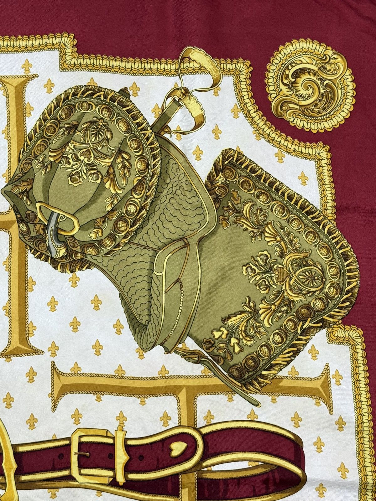 Hermes Vintage Hermes Silk Scarf Selles a Housse Carre 90 Rare 80s Size ONE SIZE - 5 Thumbnail