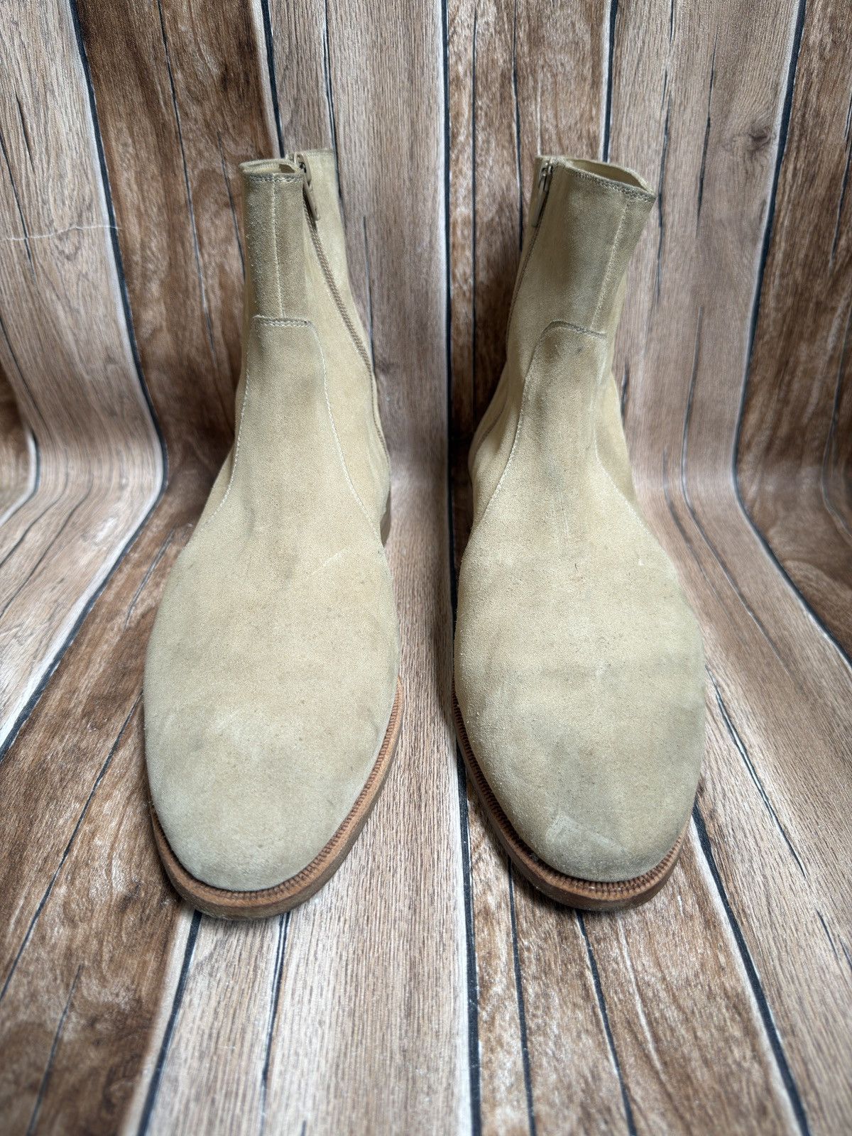 Saint Laurent Paris × Story Et Fall Tan side zip boots Size US 11 / EU 44 - 3 Thumbnail