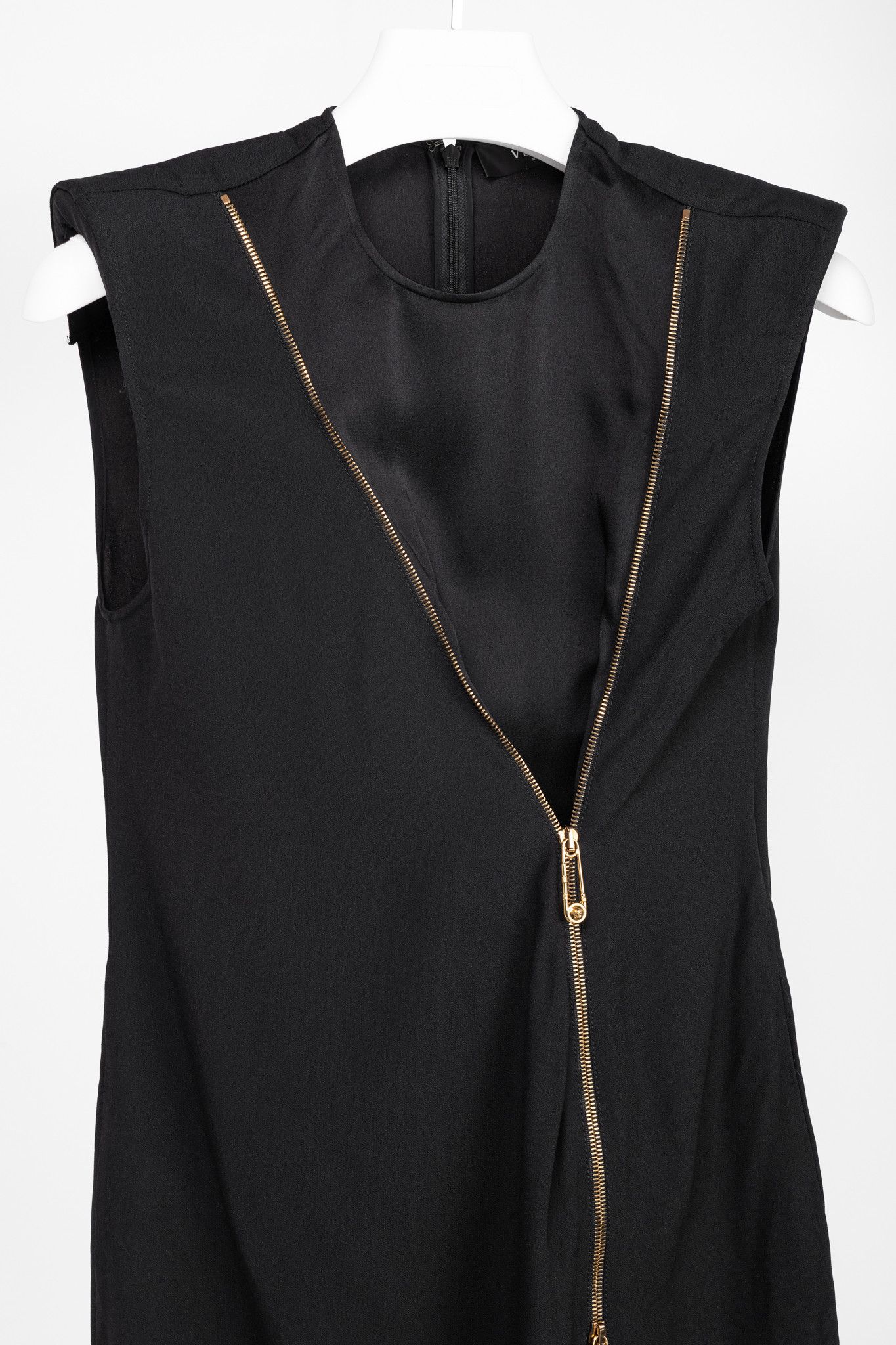 Versace Versace PF20 Black Envers Satin Safety-Pin Short Dress Size XS / US 0-2 / IT 36-38 - 3 Thumbnail