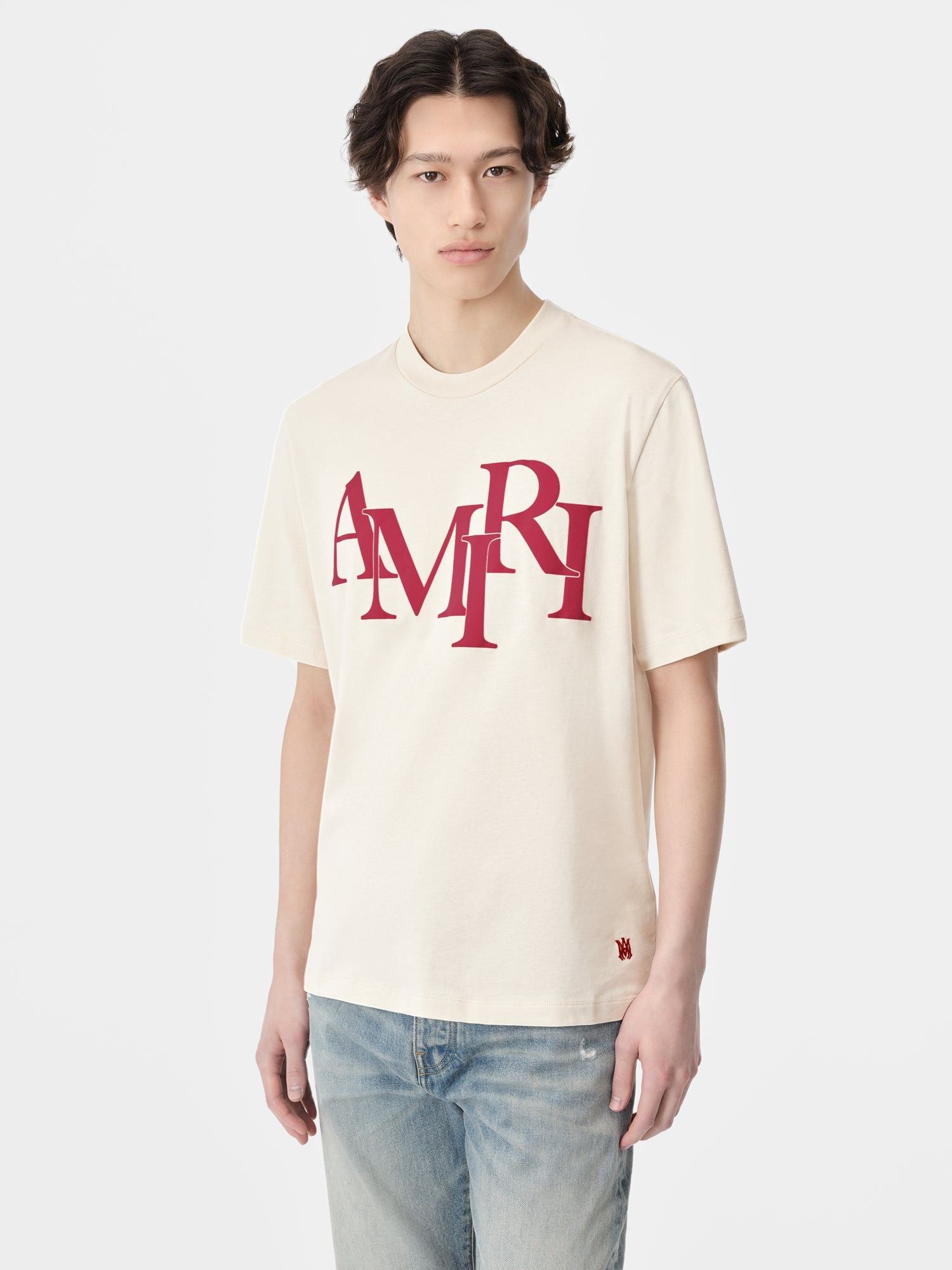 Amiri o1s1wg110525 Staggered T-Shirt in Beige Size US M / EU 48-50 / 2 - 3 Thumbnail