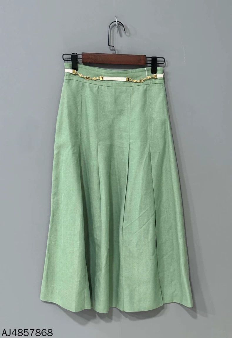Gucci green gucci chain A-line skirt-dmc Size US 36 / EU 52 - 1 Thumbnail