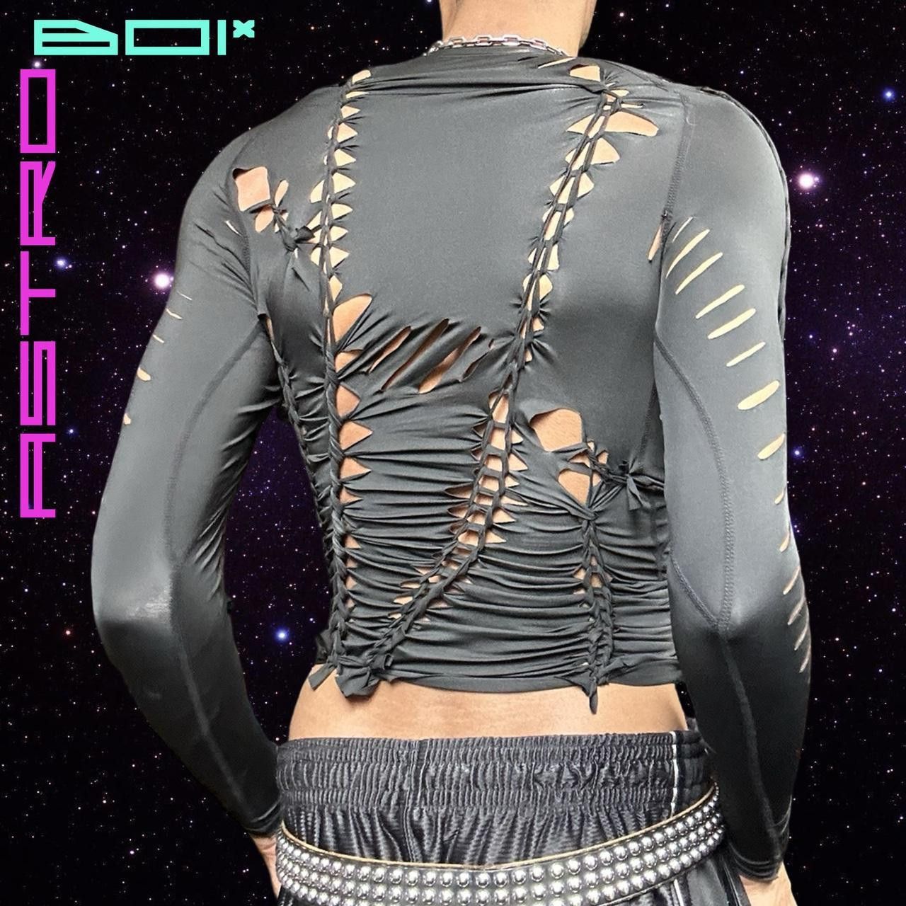 Other ASTROBOI* 'LEO' Black braided twist Compression Top - Large Size US L / EU 52-54 / 3 - 5 Thumbnail