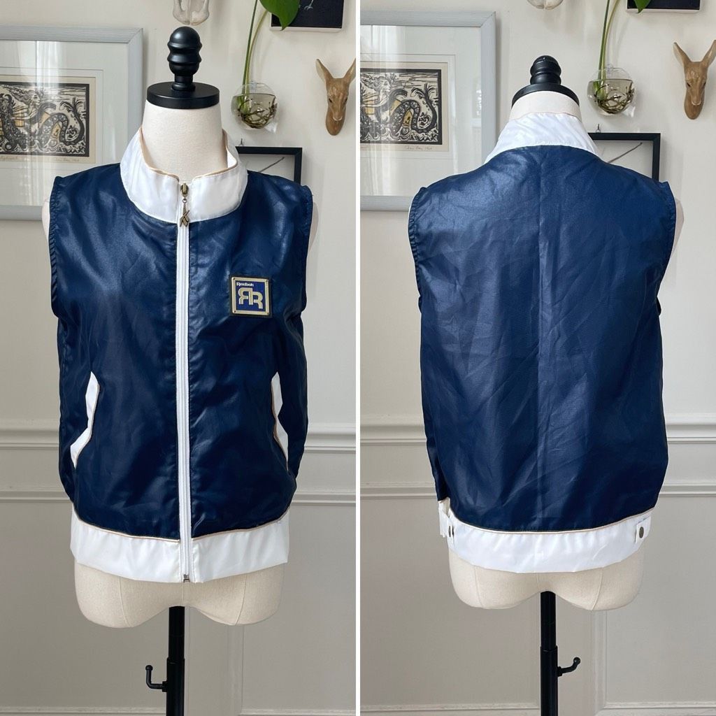 Reebok Vintage 90s Reebok Navy Blue Full Zip Vest Streetwear Unisex Size M / US 6-8 / IT 42-44 - 1 Thumbnail