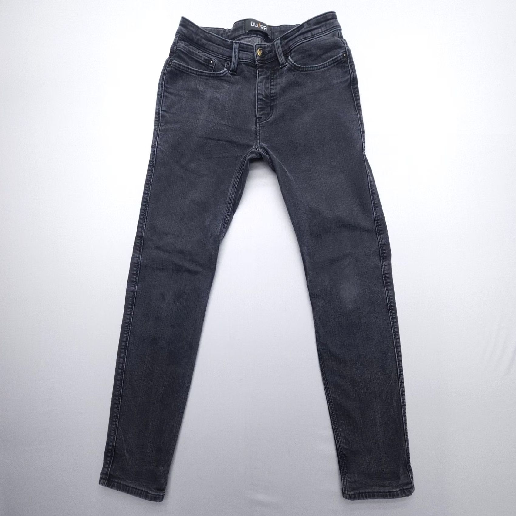 Vintage DU/ER Slim Fit Jeans Mens 30 x 32 Black Denim Stretch Fleece Lined 5-Pocket City Modern Slim Leather Logo Size US 30 / EU 46 - 2 Thumbnail