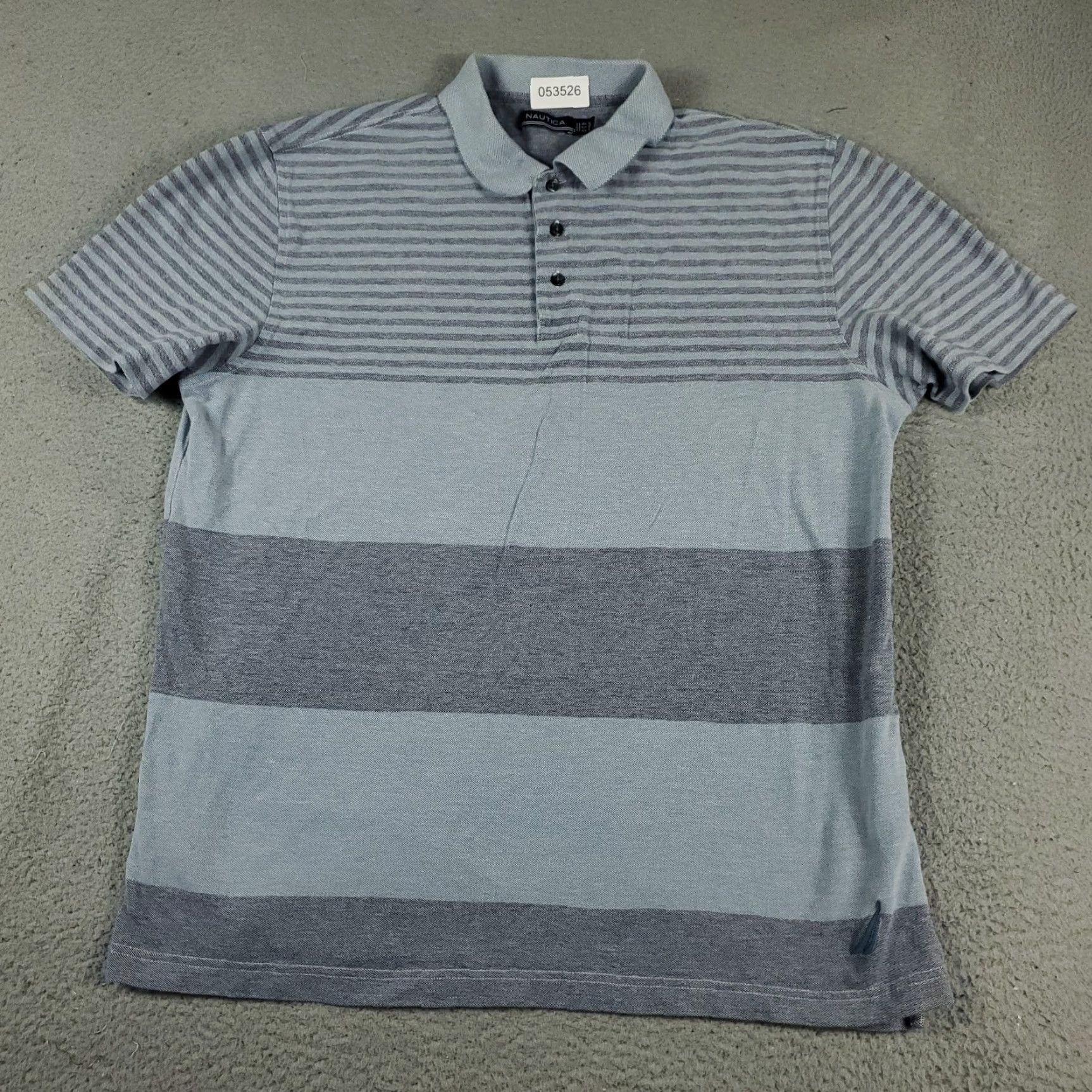 Nautica Nautica Polo Shirt Blue Striped Adult XL Short Sleeve Casual Mens Size US XL / EU 56 / 4 - 2 Thumbnail