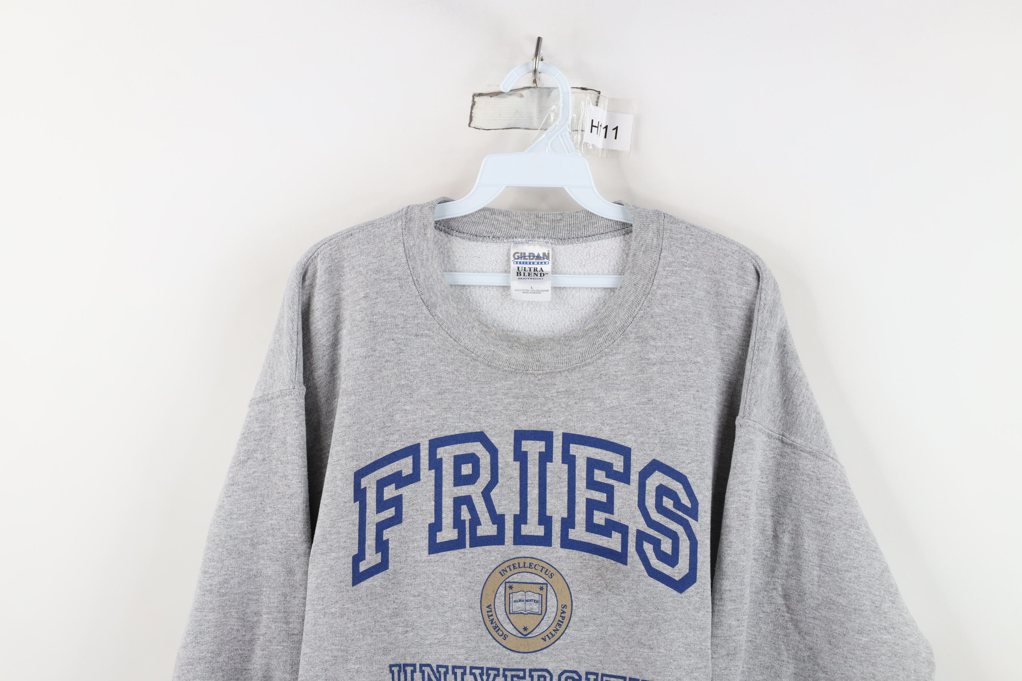 Vintage Vintage Y2K 2002 Fries University Crewneck Sweatshirt Gray Size US L / EU 52-54 / 3 - 2 Thumbnail