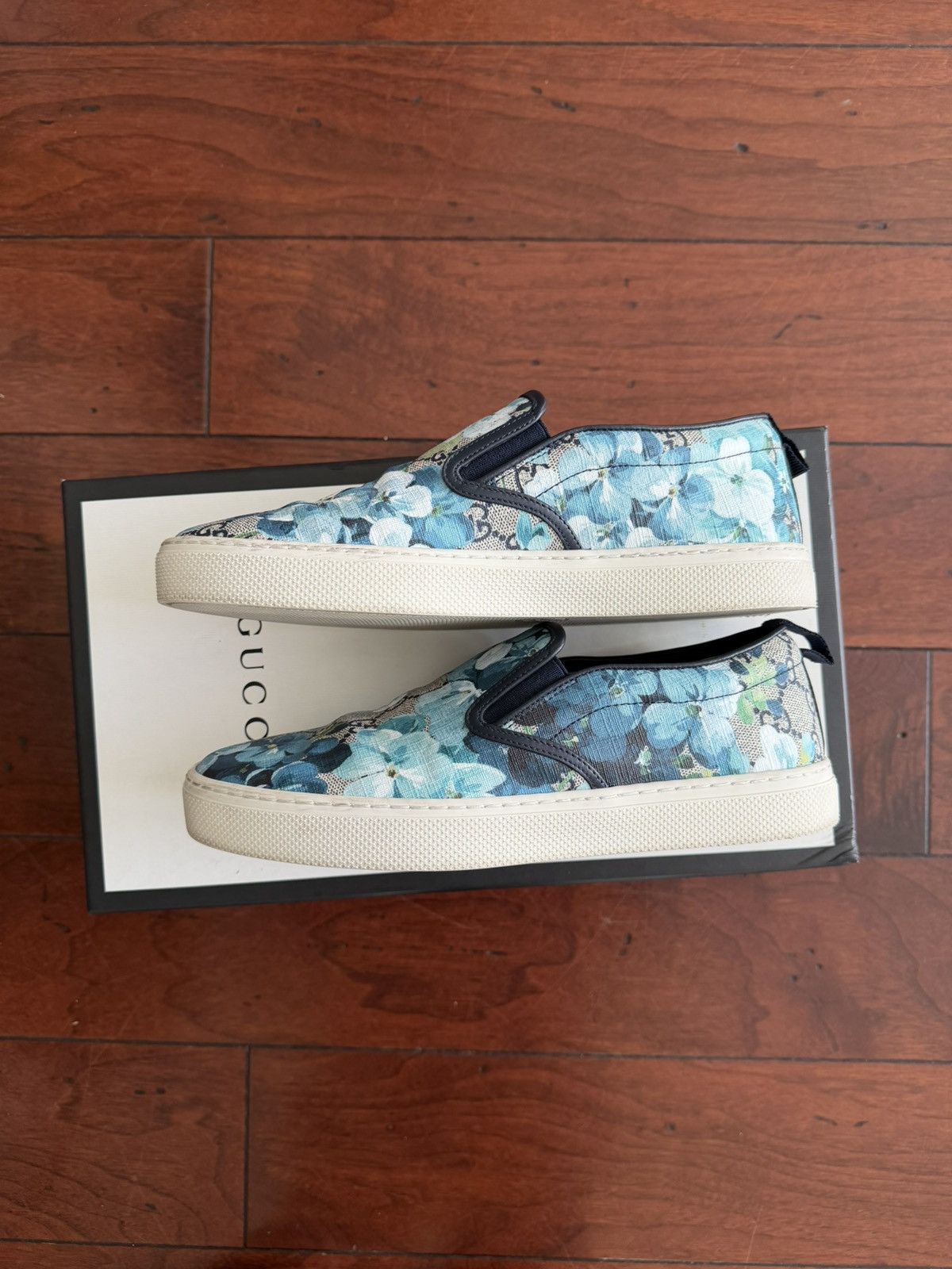 Gucci Gucci Supreme Blue Floral GG Canvas Slip On Size US 8 / EU 41 - 3 Thumbnail