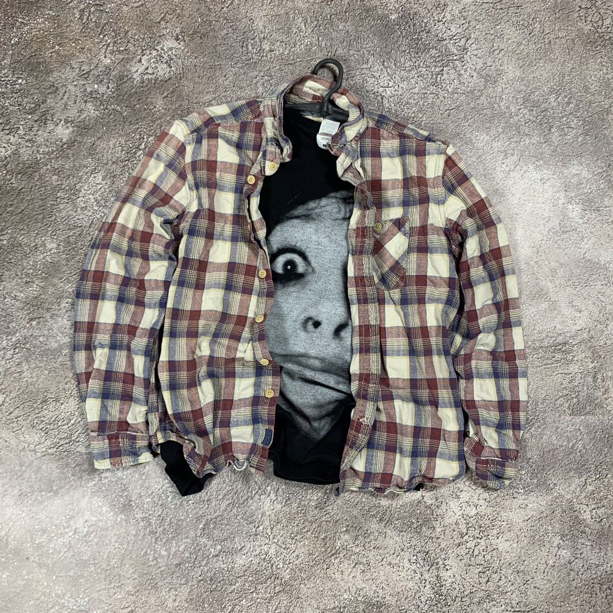 Vintage Vintage 90s Plaid Shirt Grunge Oversized Thrashed Logo XL Size US XL / EU 56 / 4 - 1 Thumbnail