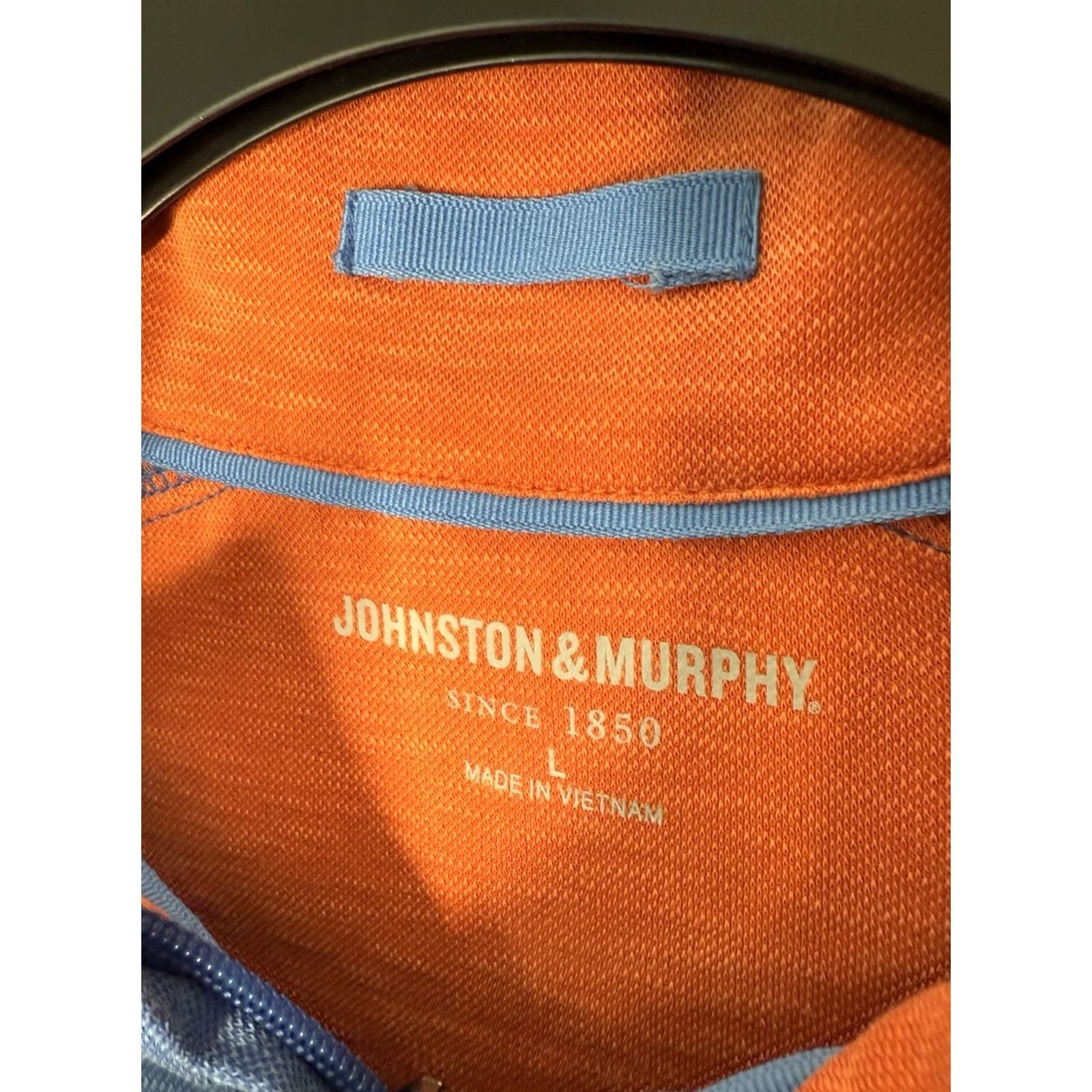 Johnston & Murphy Johnston & Murphy 1/4 Zip Pullover Mens Large Blue Lightweight Shirt Size US L / EU 52-54 / 3 - 3 Thumbnail