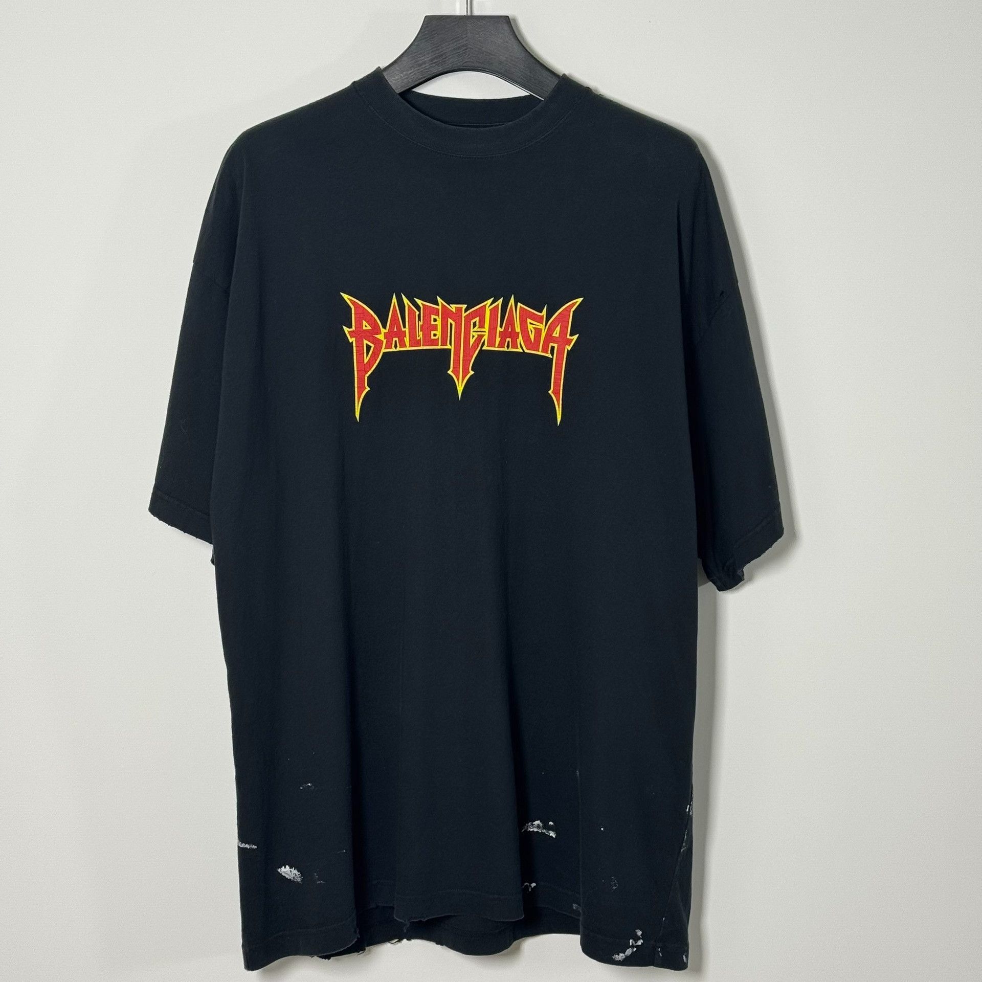Balenciaga Balenciaga Flame Logo Distressed T-Shirt Size 3 Size US L / EU 52-54 / 3 - 1 Thumbnail