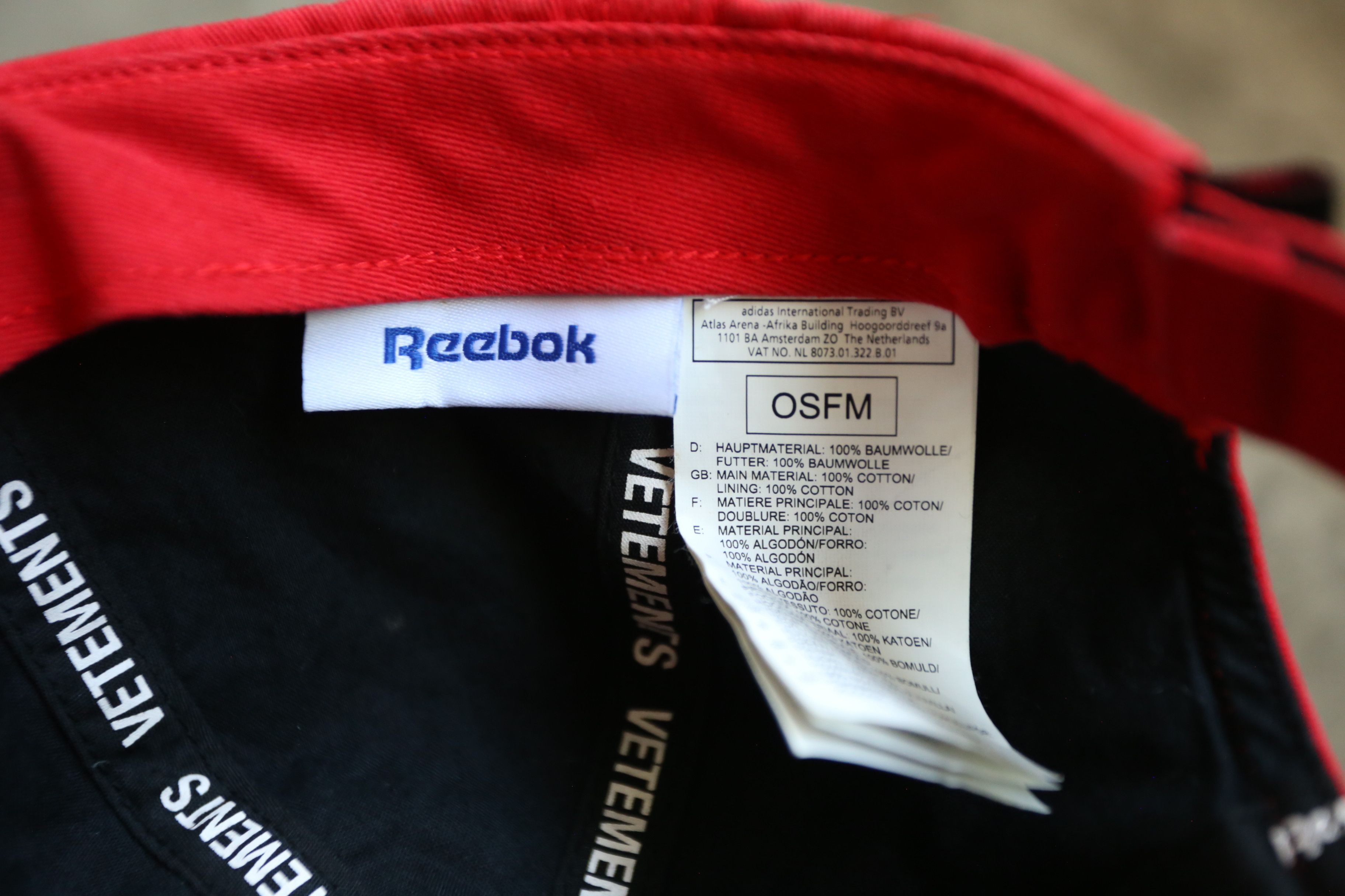 Reebok × Vetements Reebok - Vetements - F/W 18 - Morocco Cut-Up Cap Size ONE SIZE - 6 Thumbnail