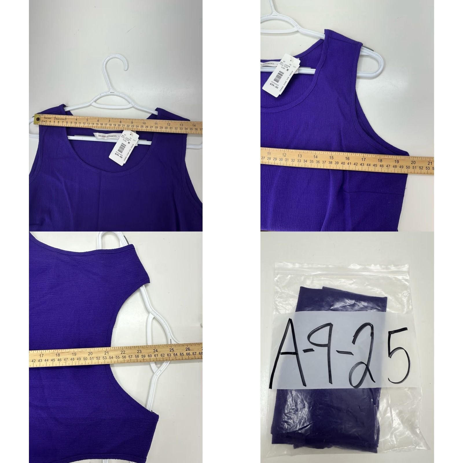 Vintage Drapers & Damons Womens Tank Top Size Medium Purple Wild Plum NWTs Size M / US 6-8 / IT 42-44 - 8 Thumbnail