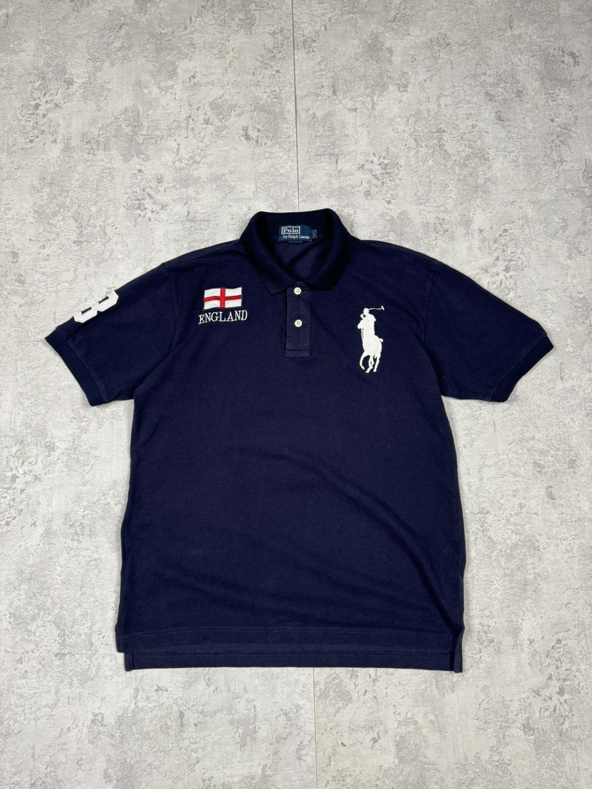 Polo Ralph Lauren Polo Ralph Lauren Custom Fit England Flag Number 3 Polo Size US L / EU 52-54 / 3 - 5 Thumbnail
