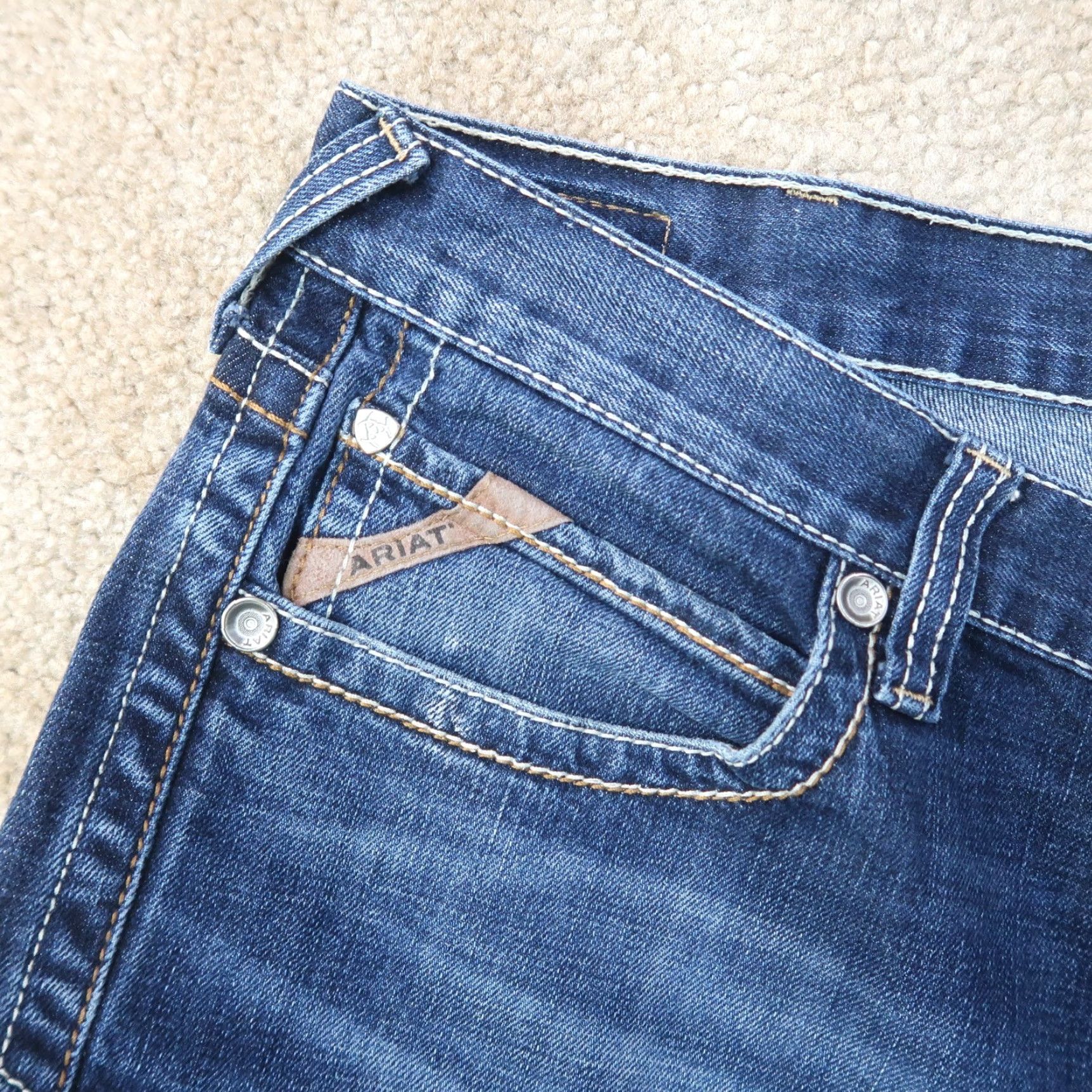 Ariat Ariat M7 Rocker Straight Jeans Men 40x32 Blue Denim 5-Pocket Regular Waist Size US 40 / EU 56 - 3 Thumbnail