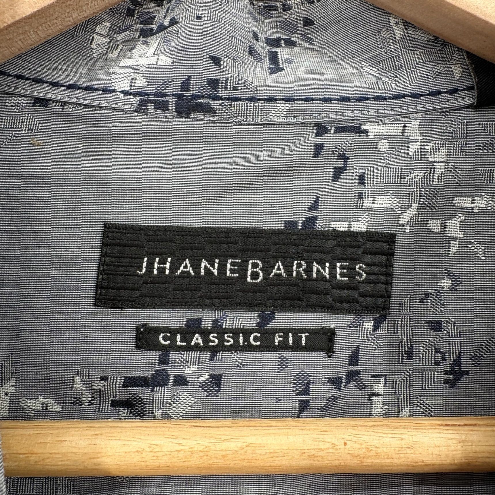 Vintage Jhane Barnes Shirt Mens Large Gray Classic Fit Abstract Pattern 100% Cotton Dress Shirt Geometric Size US L / EU 52-54 / 3 - 4 Thumbnail