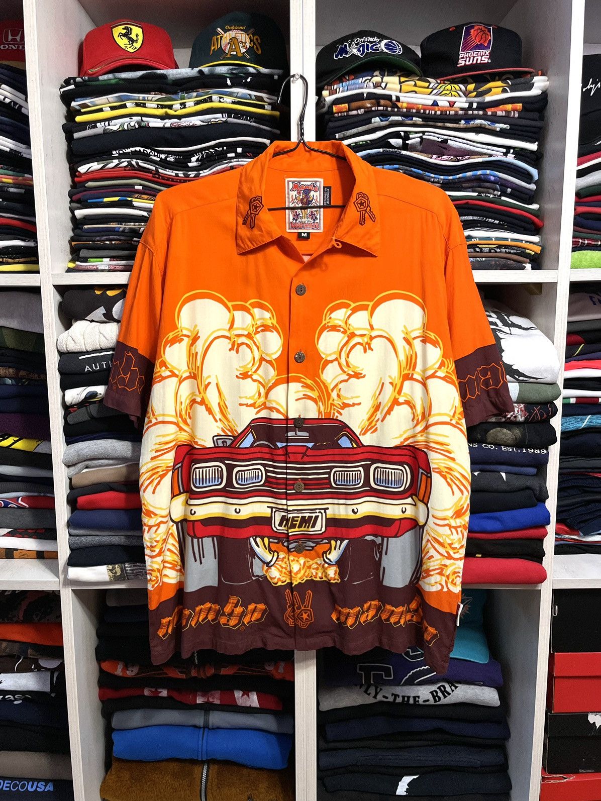 Mambo loud shirts ファイヤーパターン ヴィンテージアロハシャツ MAMBO LOUD SHIRT 'FLAME' NEW RARE VINTAGE Size L Robin