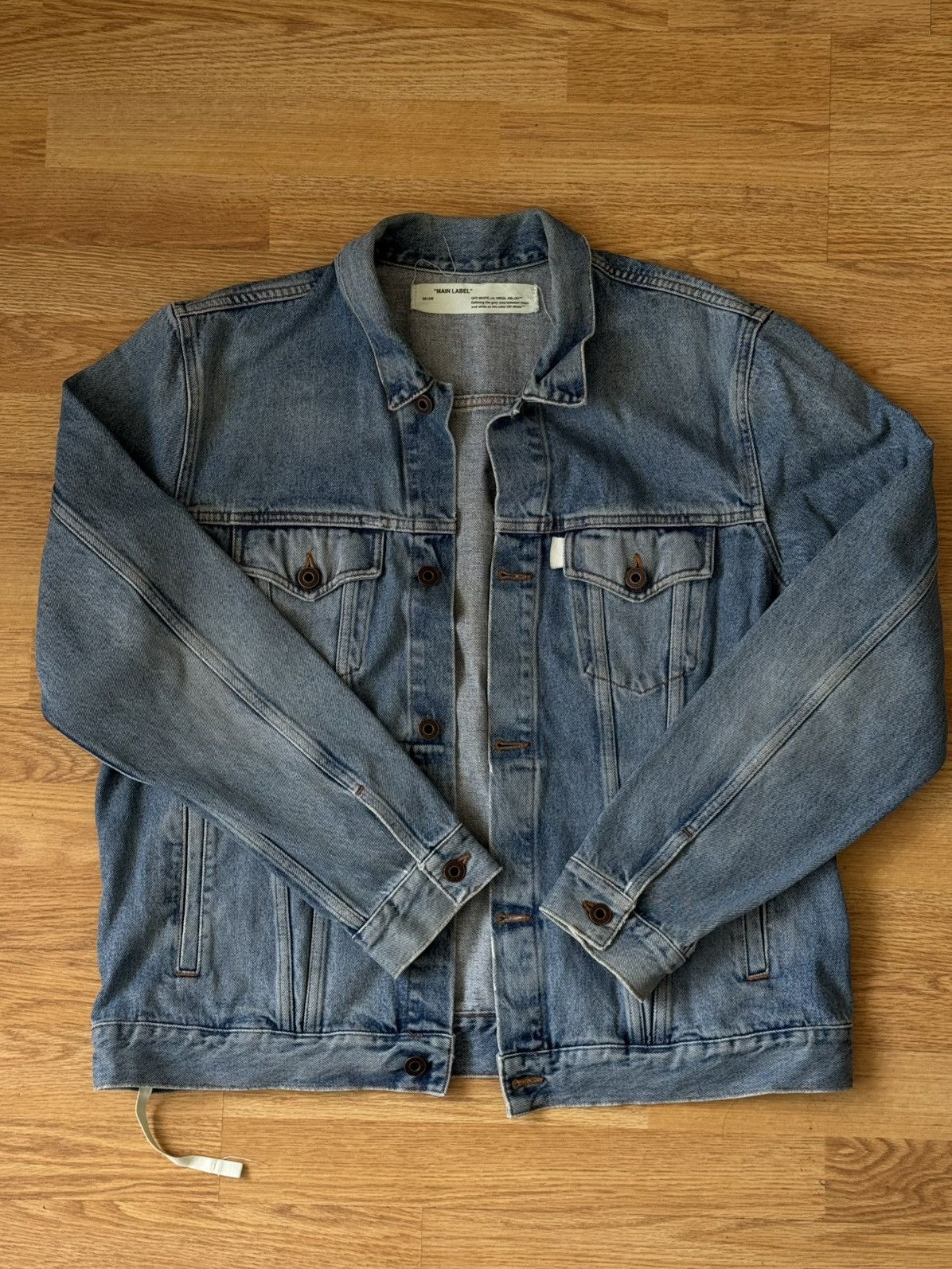 Off-White Off-White spray paint denim jacket Virgil Abloh 2017 Size US M / EU 48-50 / 2 - 1 Thumbnail