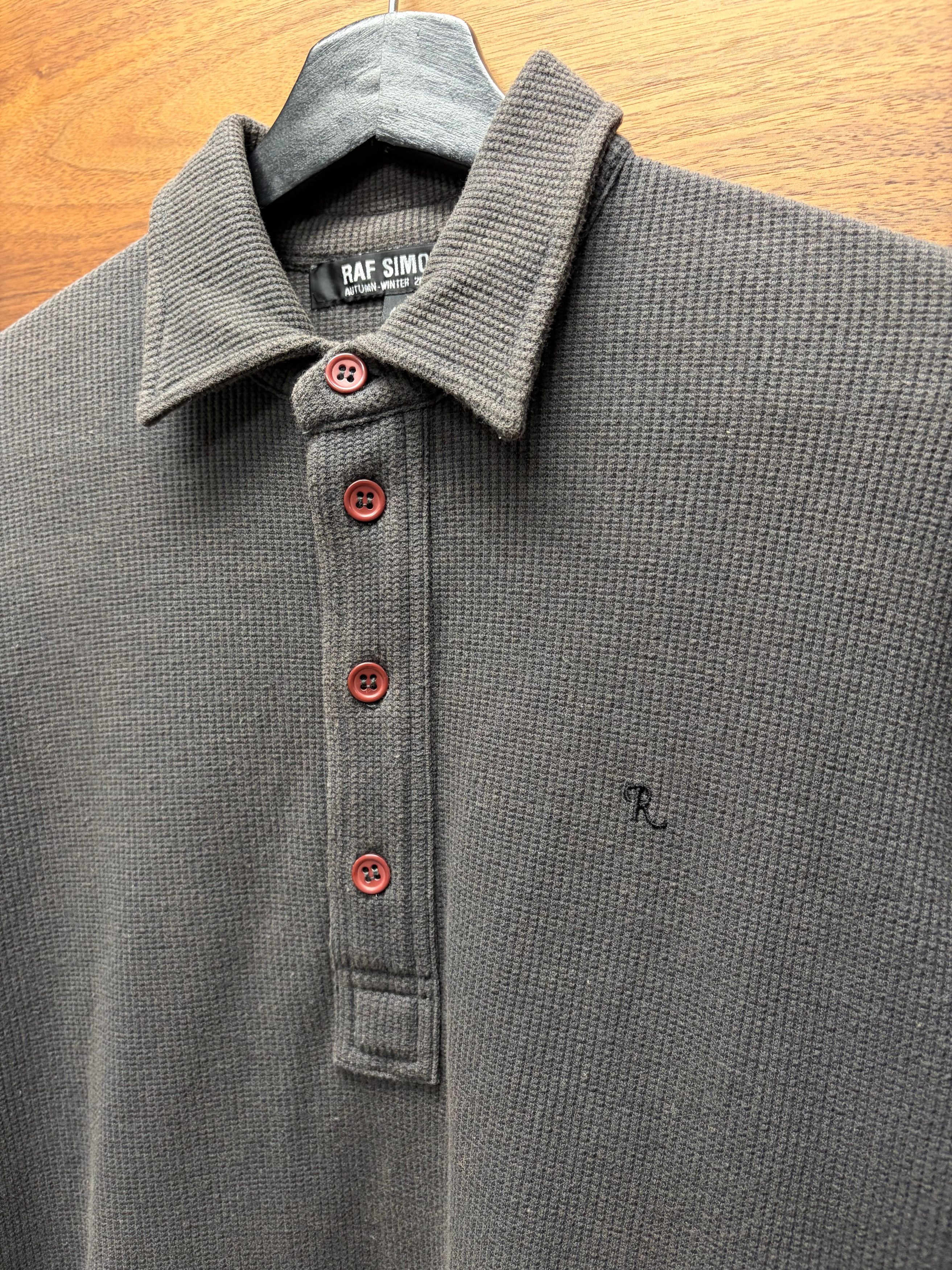 Raf Simons AW2005 Raf Simons ‘Poltergeist’ Thermal Cotton Long Sleeve Polo Size US S / EU 44-46 / 1 - 2 Thumbnail