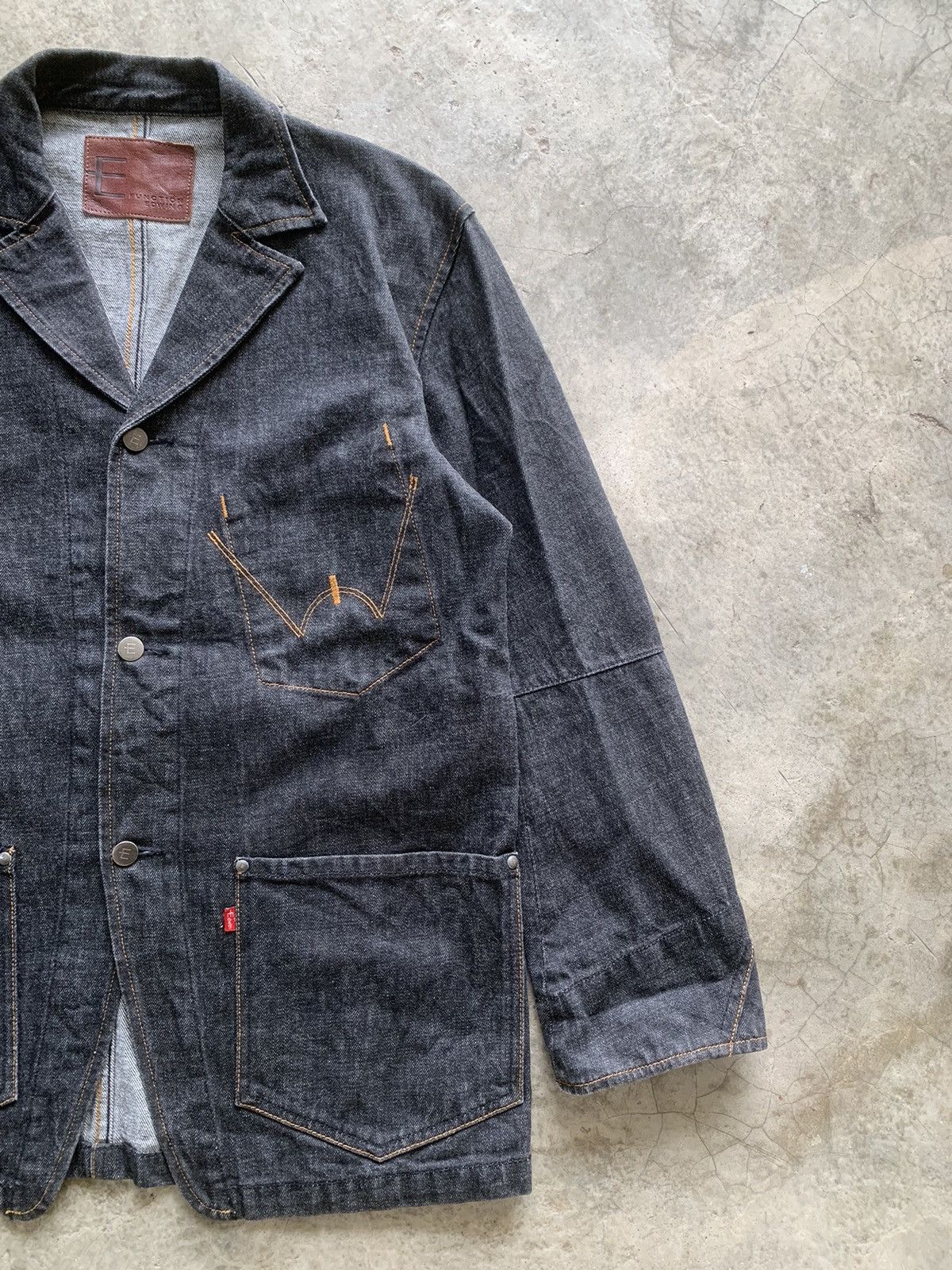 Edwin × Japanese Brand Edwin E-Function Raw Denim Chore Jacket Size US L / EU 52-54 / 3 - 4 Thumbnail