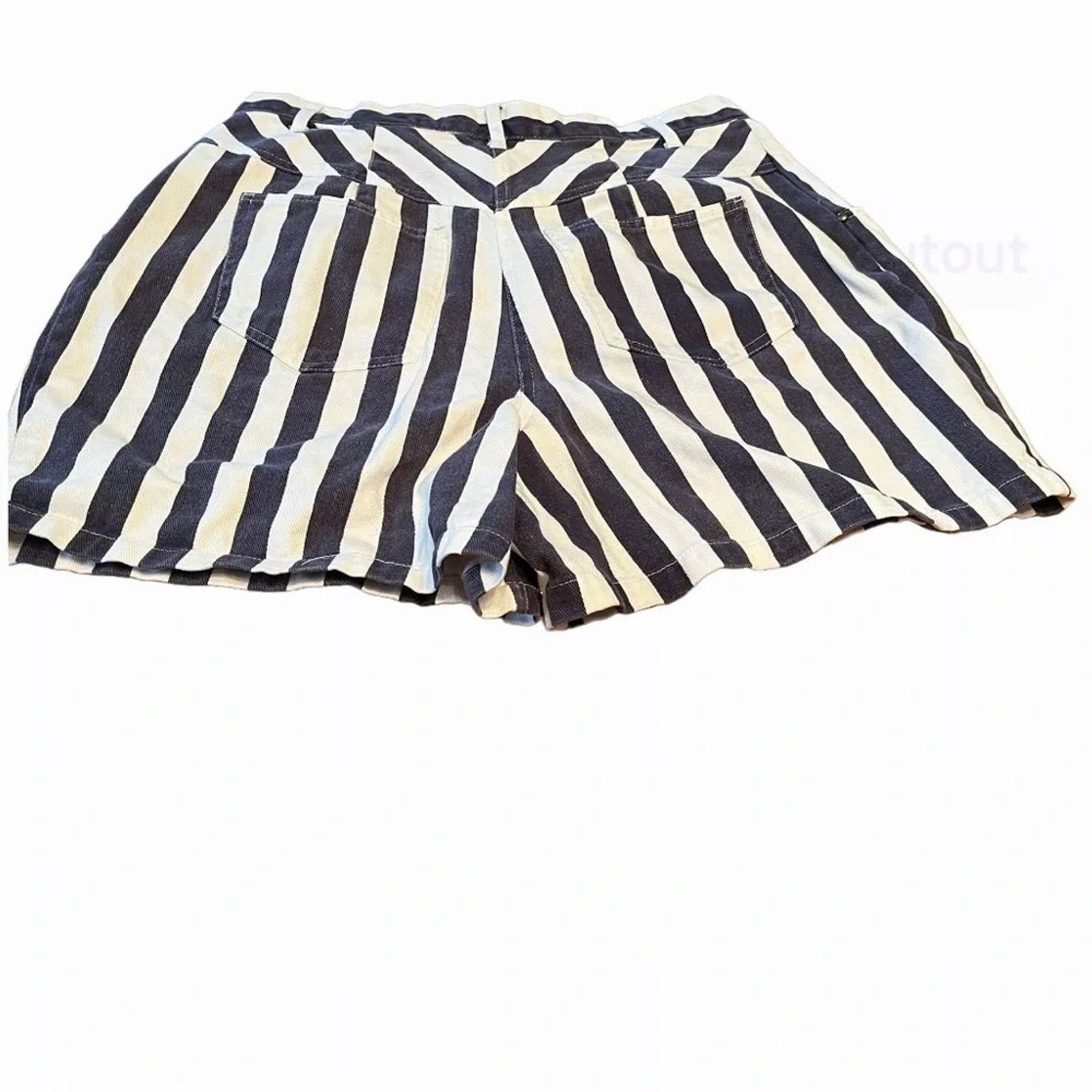 The Unbranded Brand Milano blue and white striped shorts, size 16 Size 38" / US 16 / IT 52 - 1 Thumbnail