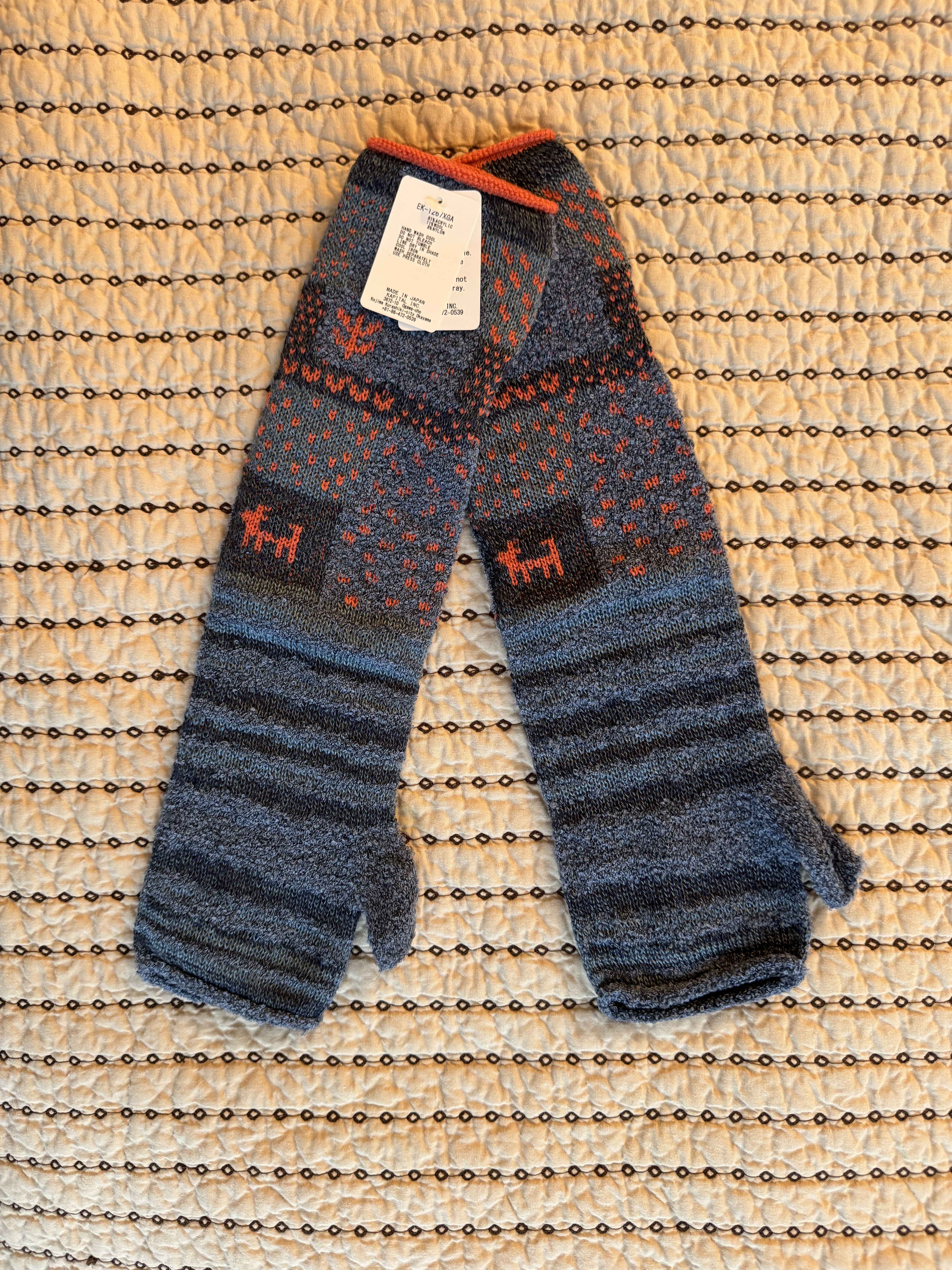 Kapital KAPITAL GABBEH PATCHWORK 2-WAY MITTENS BLUE OS NEW Size ONE SIZE - 1 Thumbnail
