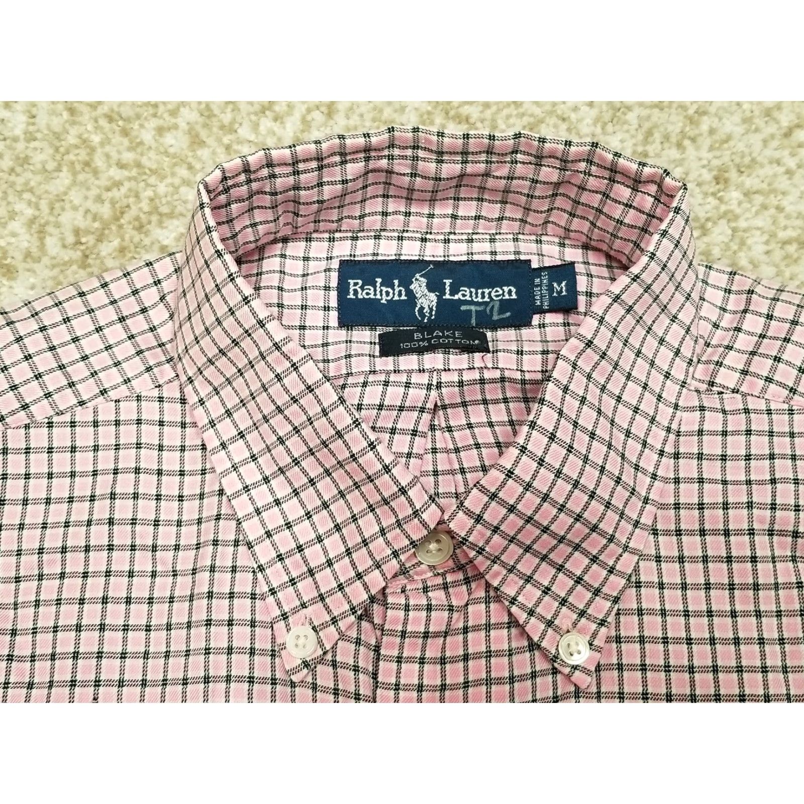 Ralph Lauren Ralph Lauren Blake Shirt Mens Medium Pink Check 100% Cotton Long Sleeve Casual Button-Up Size US M / EU 48-50 / 2 - 4 Thumbnail
