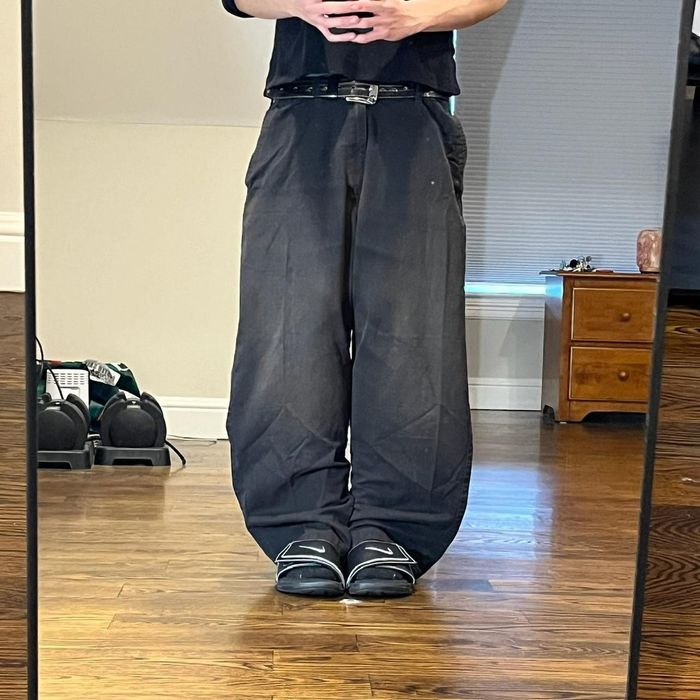 Vintage vintage 2000s baggy wide leg faded black george pants | Grailed