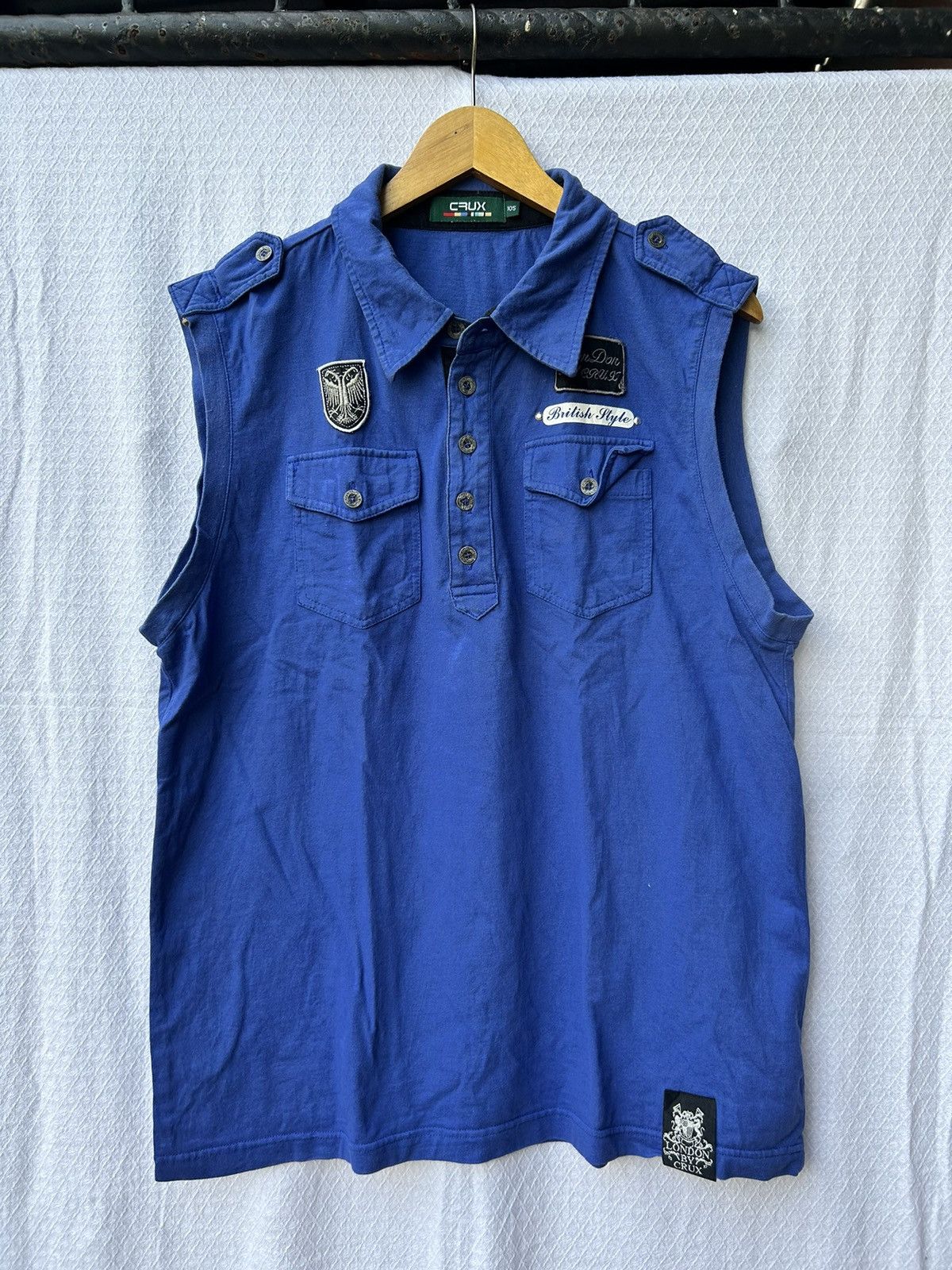 Japanese Brand 💸BINDINGOFFER💸Crux japanese polo sleeveless shirt Size US L / EU 52-54 / 3 - 1 Thumbnail