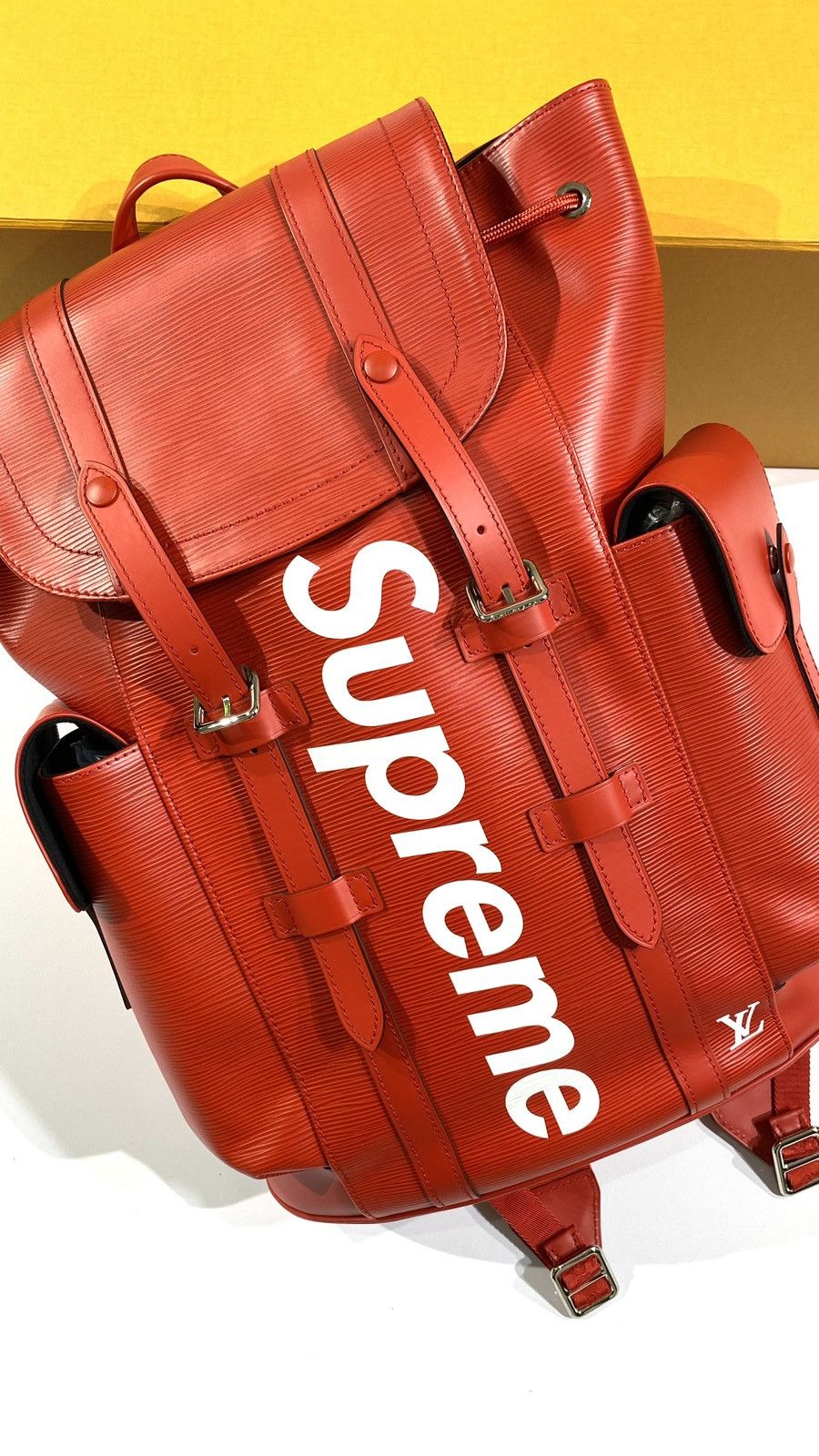 Louis Vuitton × Supreme Louis Vuitton X SUPREME Christopher backpack Red EPI Leather Size ONE SIZE - 4 Thumbnail