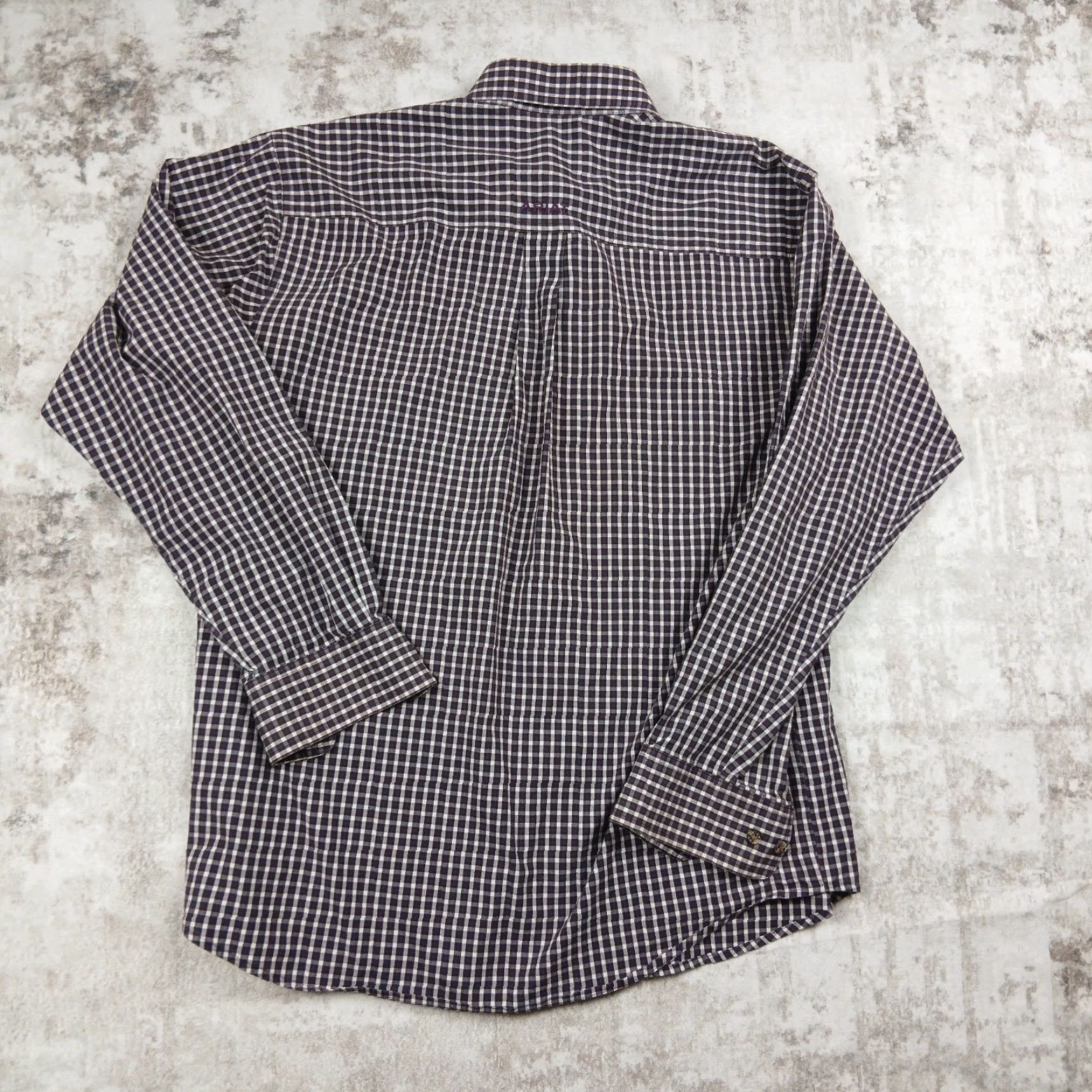 Ariat Ariat Pro Series Button-Up Shirt Mens M Purple Check Cowboy Western Shirt Size US M / EU 48-50 / 2 - 3 Thumbnail