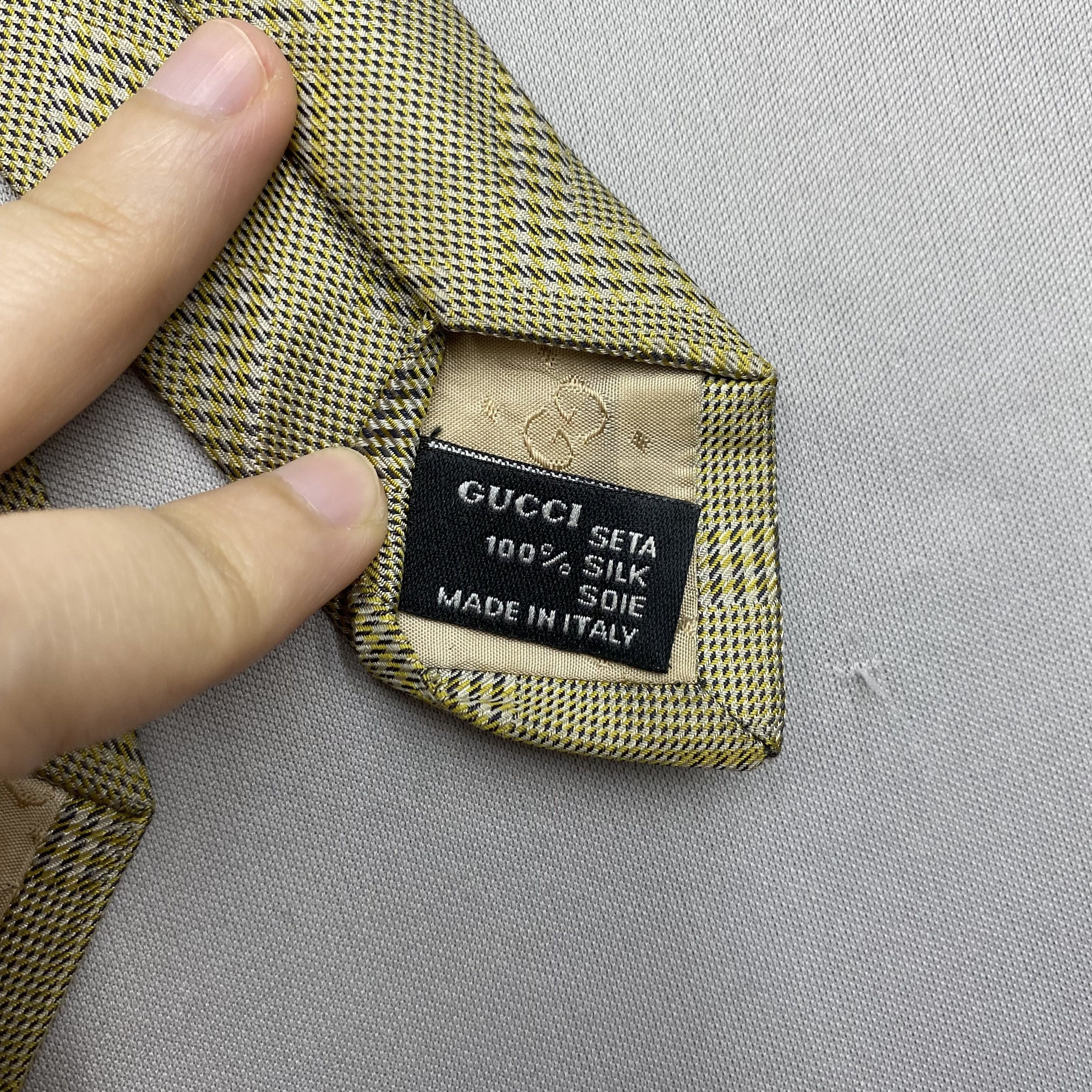 Japanese Brand Vintage Gucci SILK Necktie Cravate Pure Silk Neck Tie Size ONE SIZE - 8 Thumbnail