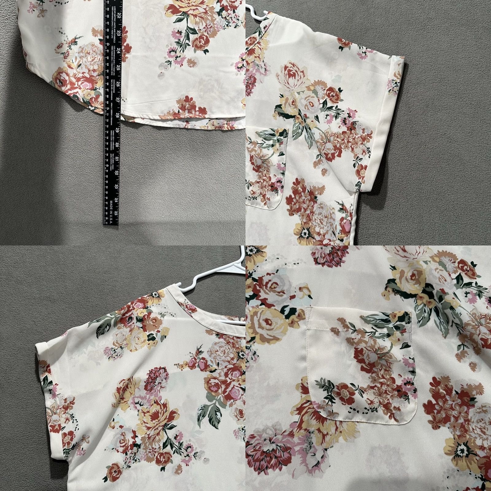 Buffalo David Bitton Buffalo David Bitton Blouse Ladies XL Ivory Blossom Woven Short Sleeve Pocket Size XL / US 12-14 / IT 48-50 - 8 Thumbnail