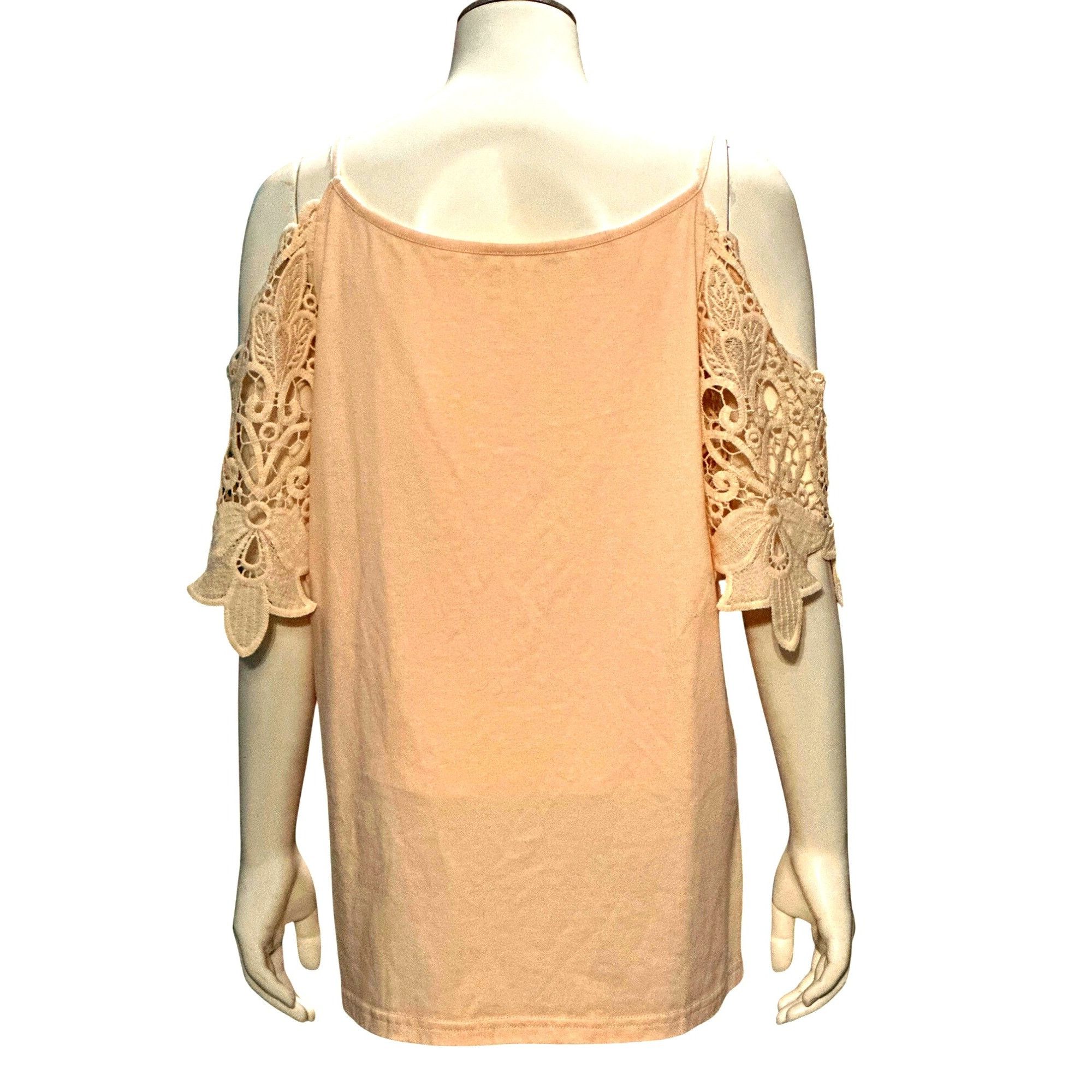 Other CCC TSFDOD Lace Cold Shoulder Blouse With Crochet Sleeves V Size M / US 6-8 / IT 42-44 - 3 Thumbnail