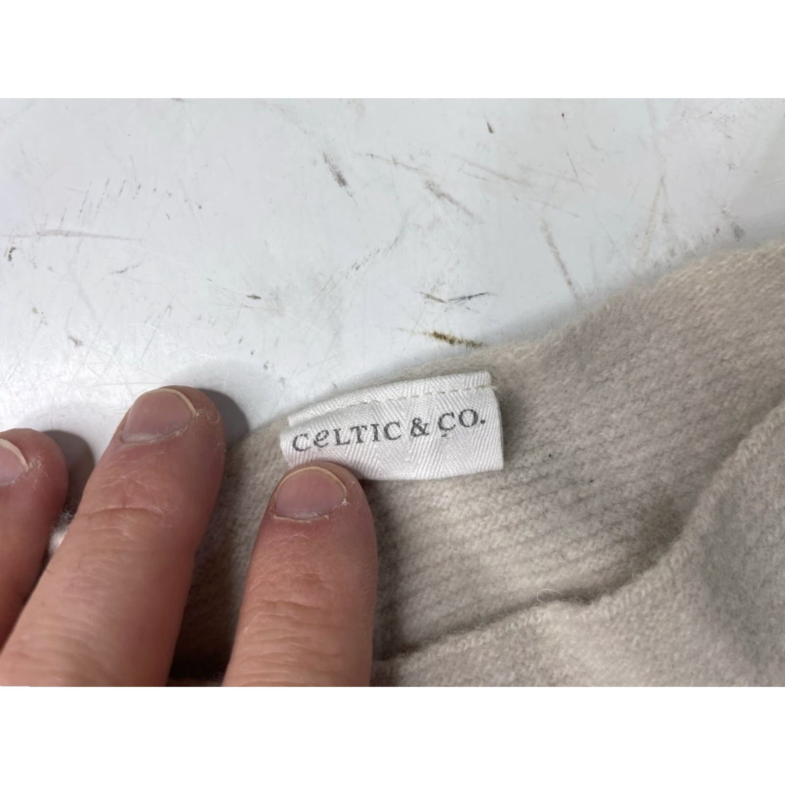 Vintage Celtic & Co Jumper Yoke Detail Tunic 100% Wool Neutral Striped Knit Jumper M Multicoloured Women Winter Vintage No Size M / US 6-8 / IT 42-44 - 3 Thumbnail