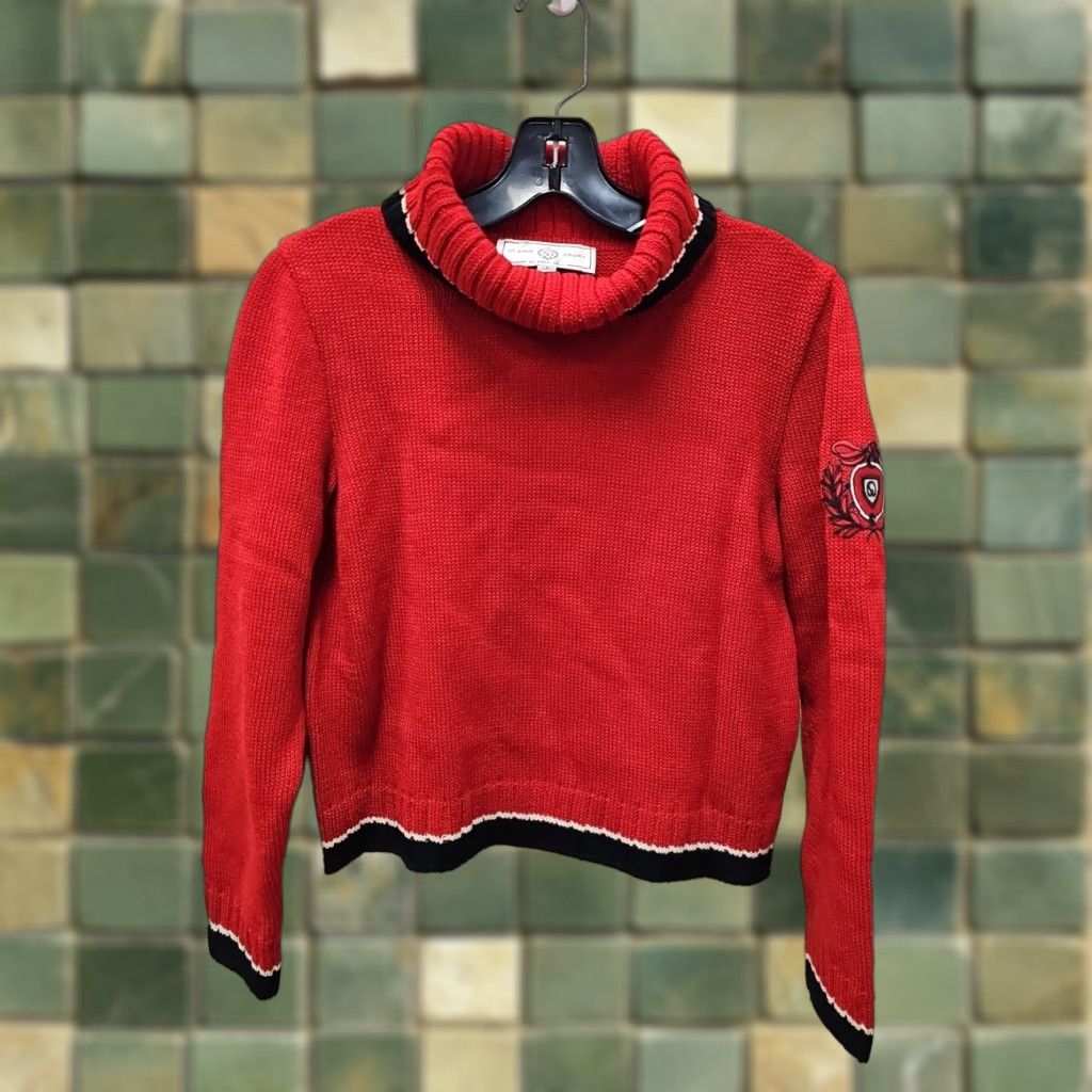 Logo 7 St John Sport Red Turtleneck Top Sweater Logo Crest Size P Petite Womens Pullover Knit Long Sleeve Casual Size S / US 4 / IT 40 - 1 Thumbnail