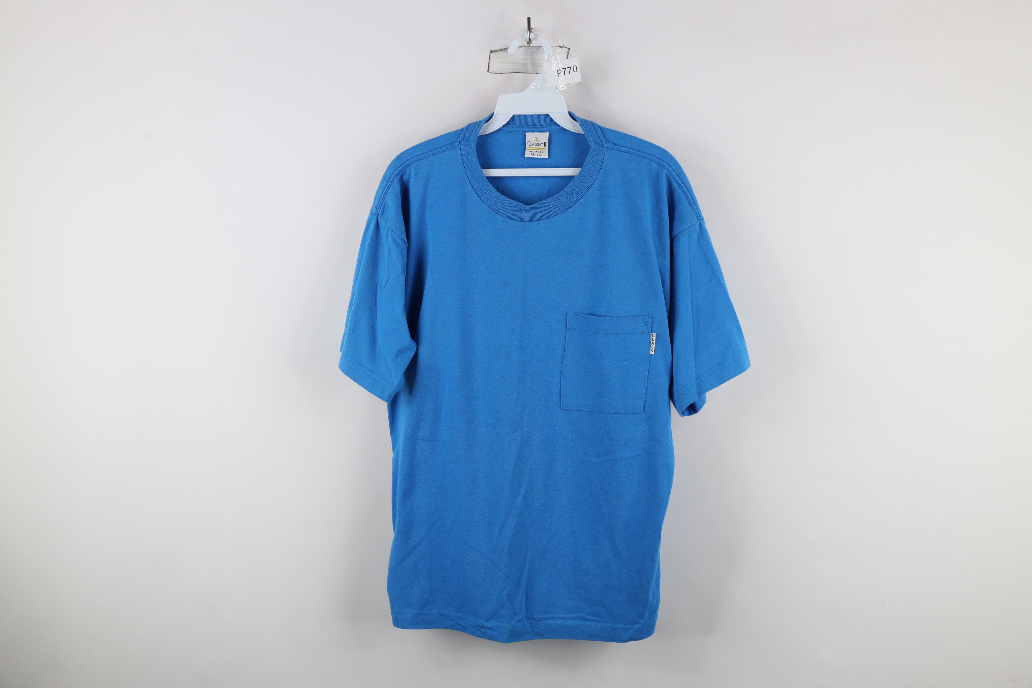 Vintage Vintage 90s Streetwear Short Sleeve Pocket T-Shirt Blue USA Size XXL / US 16-18 / IT 52-54 - 1 Thumbnail