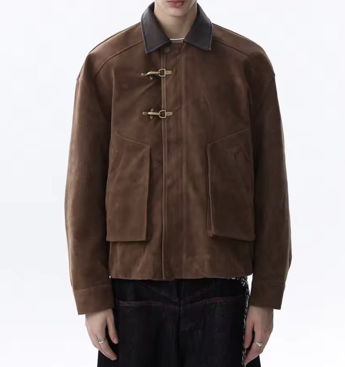 Japanese Brand Toggle Button Collar Pu Leather Jacket Size US XL / EU 56 / 4 - 8 Thumbnail