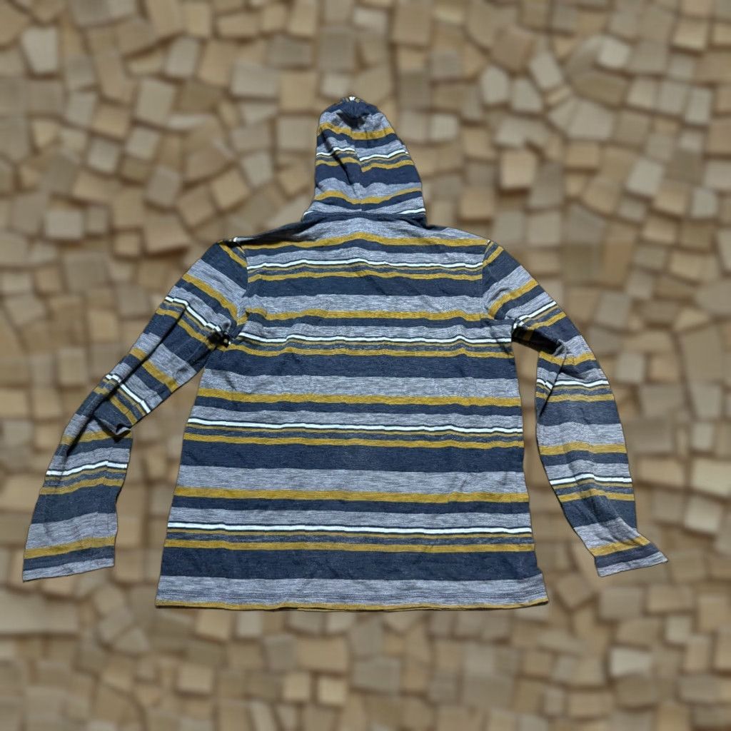 Vintage Urban Pipeline Shirt Men’s Small Blue Grey Yellow Striped Long Sleeve Hooded Size US S / EU 44-46 / 1 - 1 Thumbnail