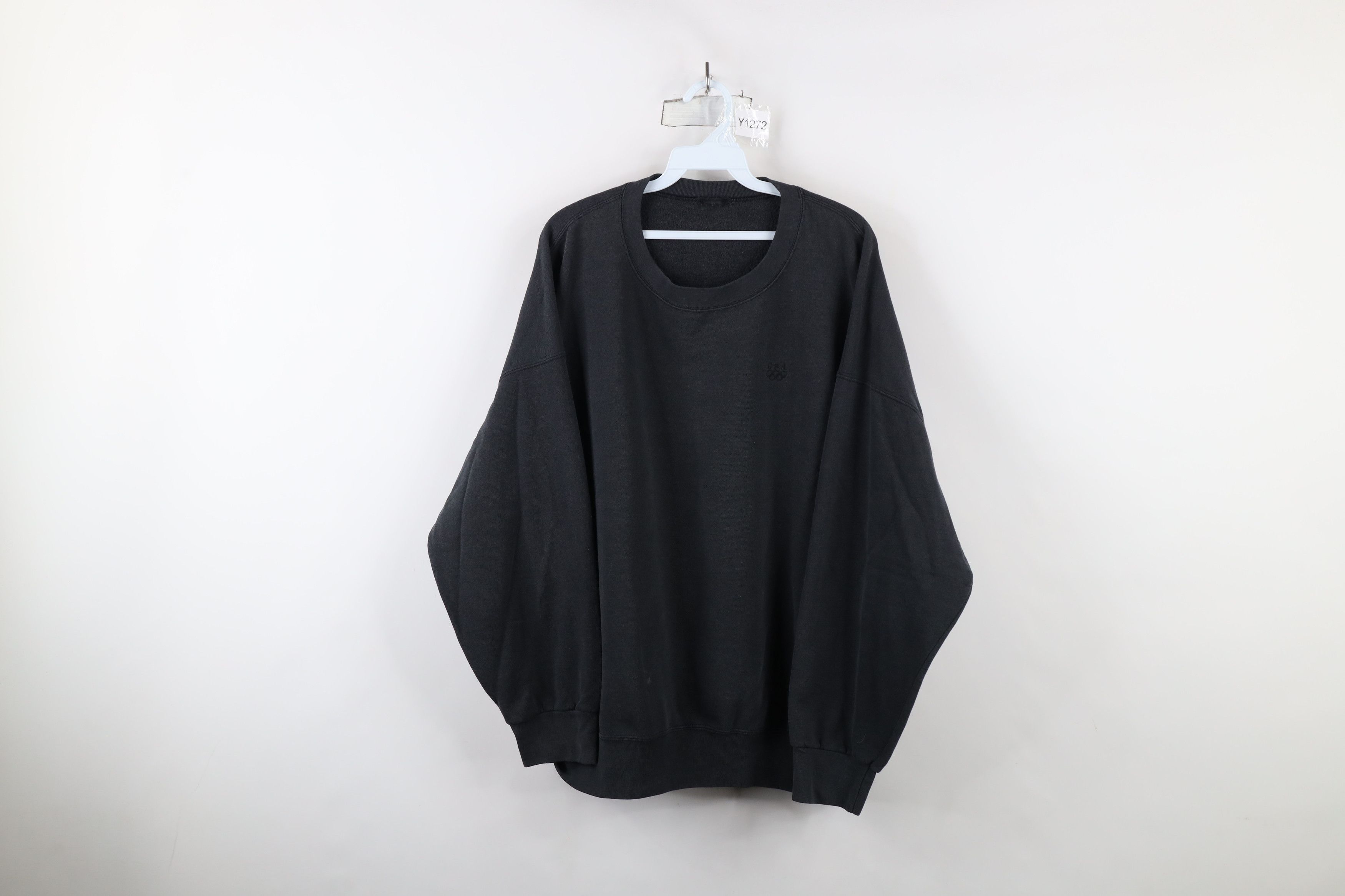 Vintage Vintage 90s USA Olympics Blank Crewneck Sweatshirt Black Size US XXL / EU 58 / 5 - 1 Thumbnail