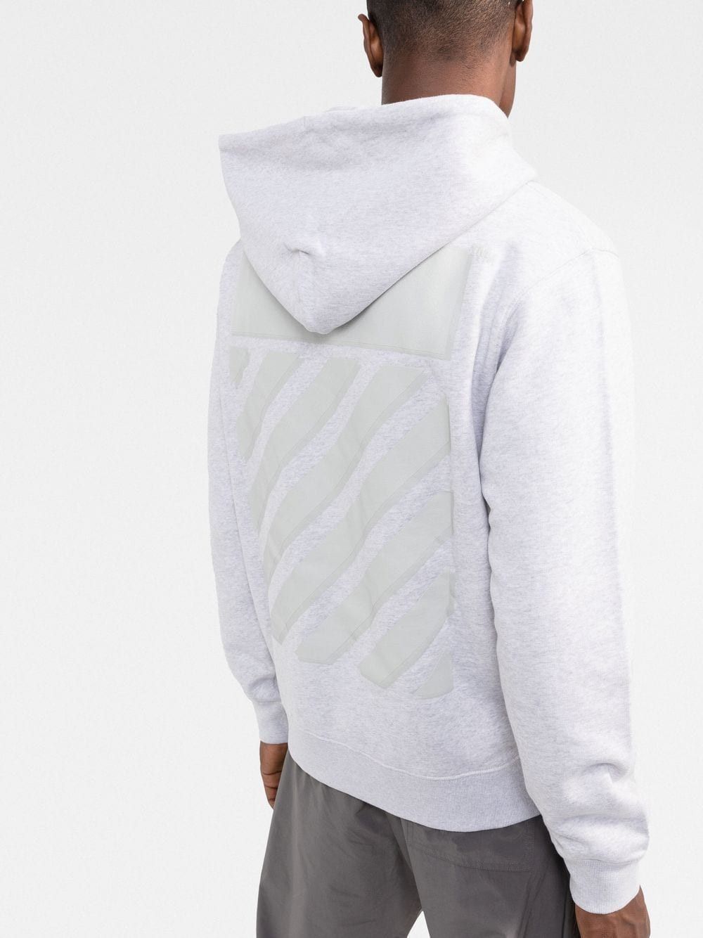 Off-White Grey Logo Rubber Diagonals Hoodie Size XS / US 0-2 / IT 36-38 - 2 Thumbnail