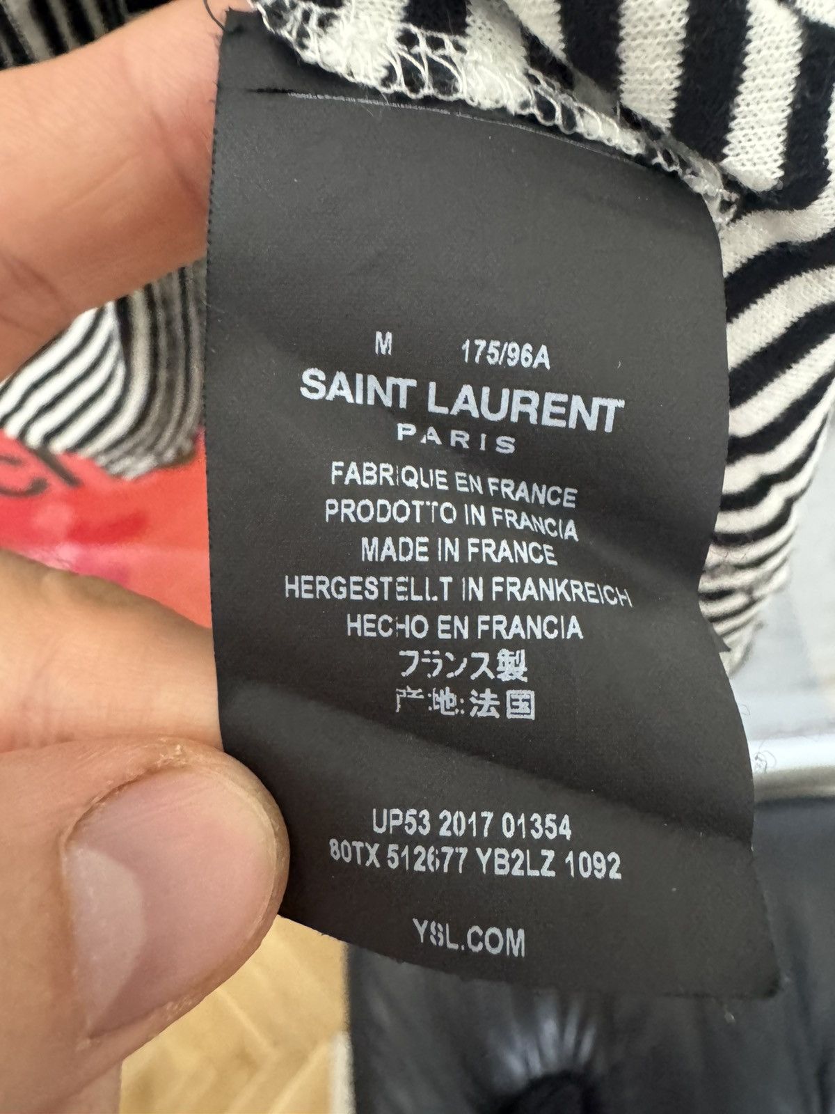 Saint Laurent Paris Saint Laurent Knit Stripe Tee Designer Luxury Center Logo Size US M / EU 48-50 / 2 - 5 Thumbnail
