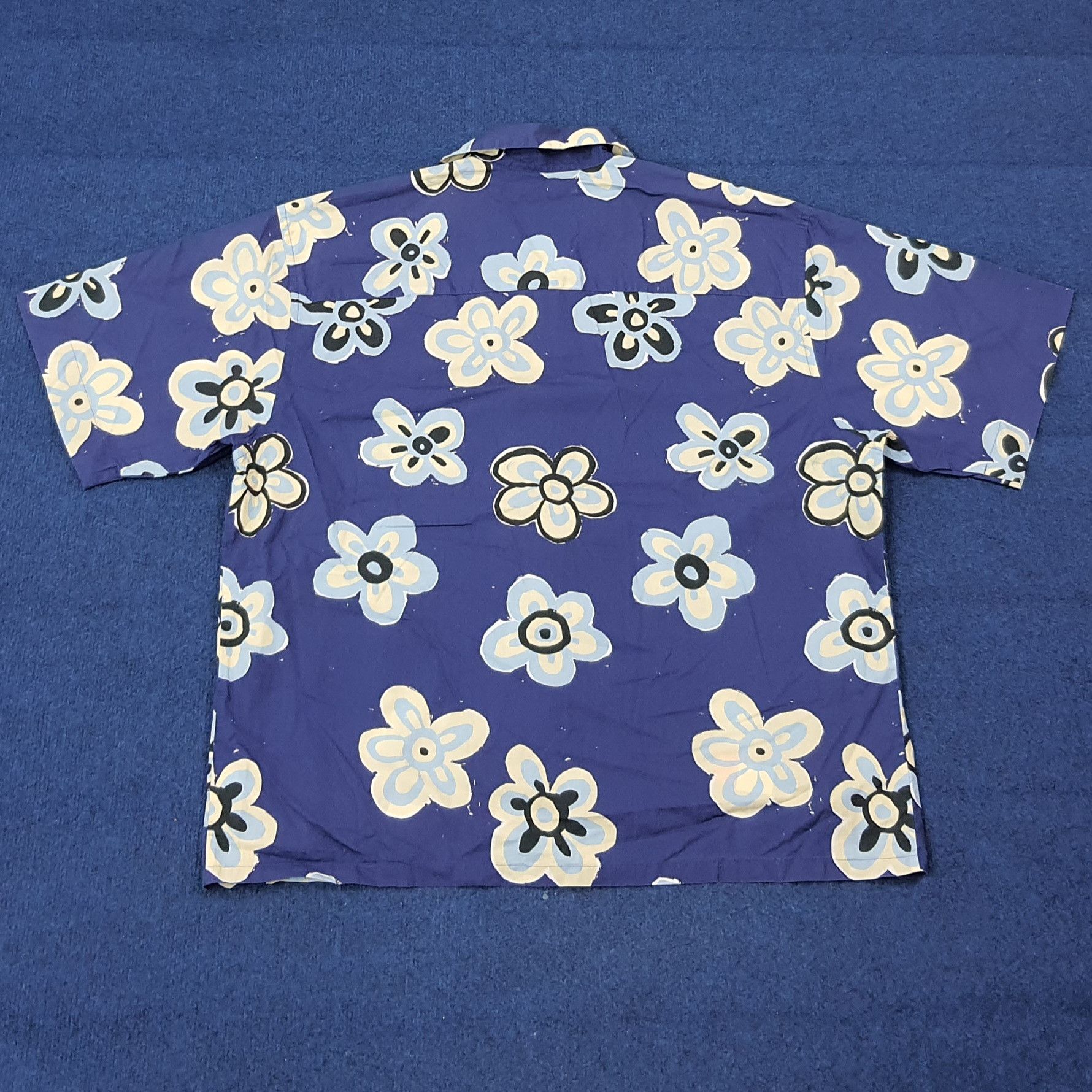 Marni × Uniqlo Vintage MARNI x UNIQLO Blue Floral Open Collar Shirt C276N64 Size US L / EU 52-54 / 3 - 3 Thumbnail