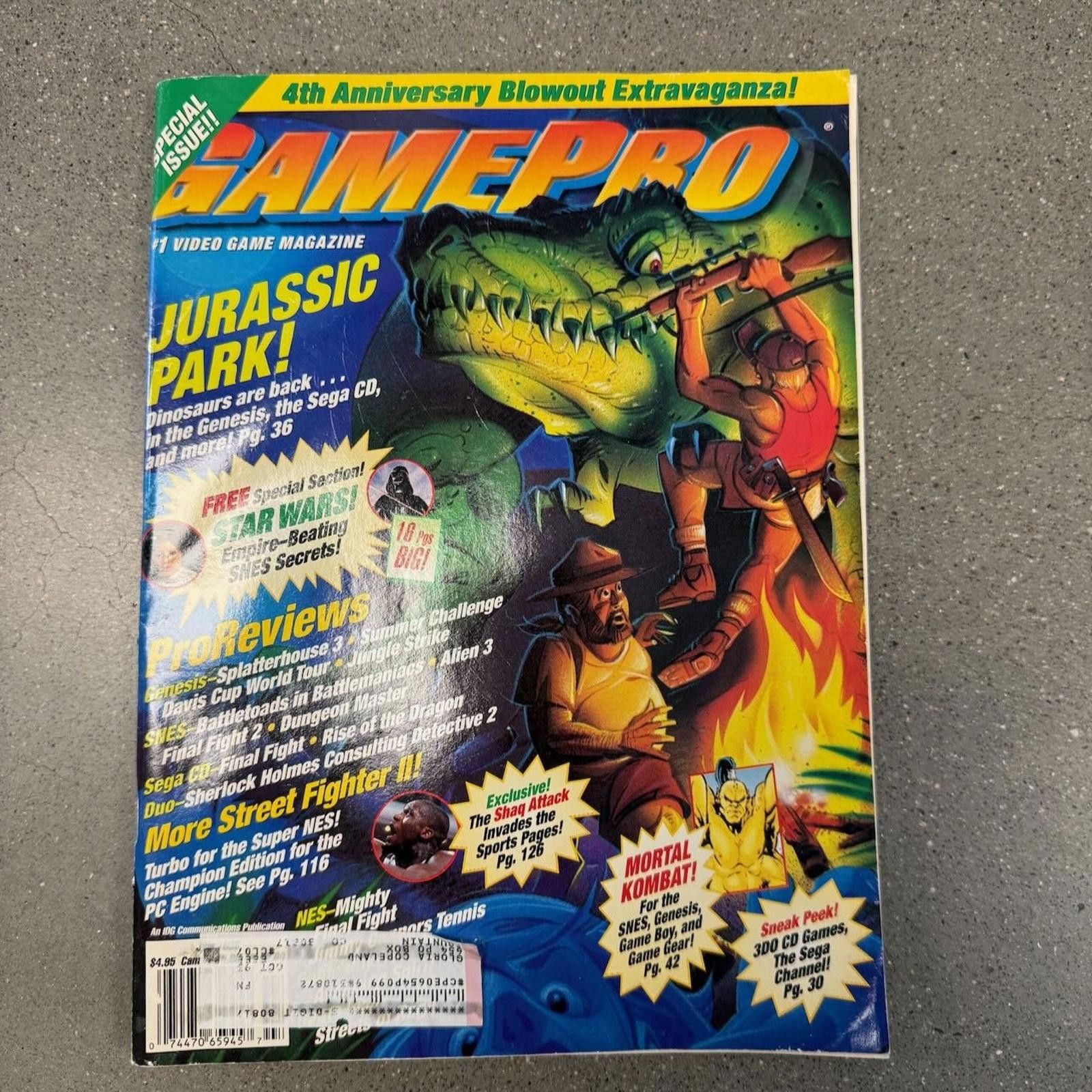 Designer Vtg GamePro Magazine July 1993 Street Fighter Mortal Kombat Size ONE SIZE - 1 Thumbnail