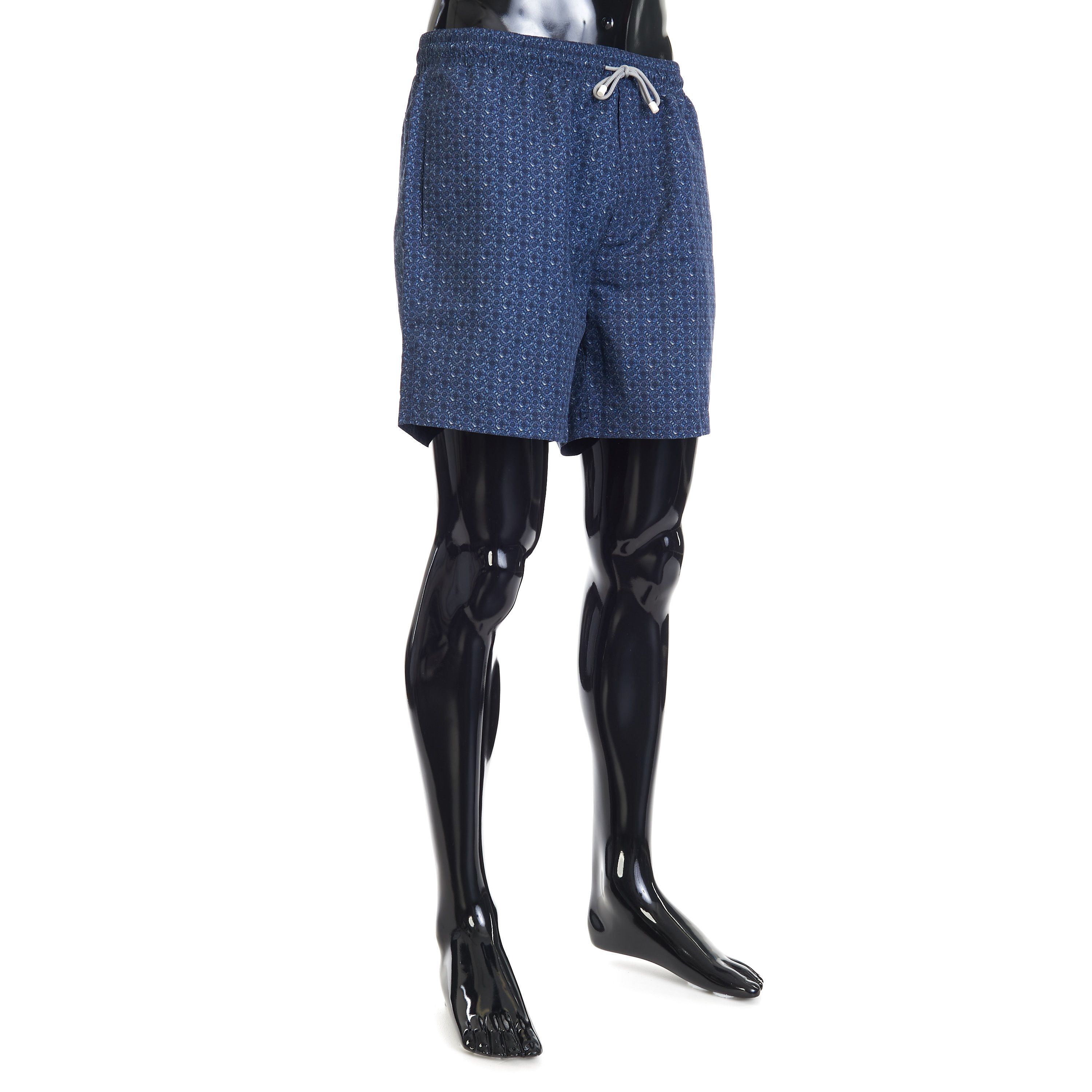 Brunello Cucinelli Microfiber Swim Shorts - Geometric Print, Dark Blue Size US 30 / EU 46 - 8 Thumbnail