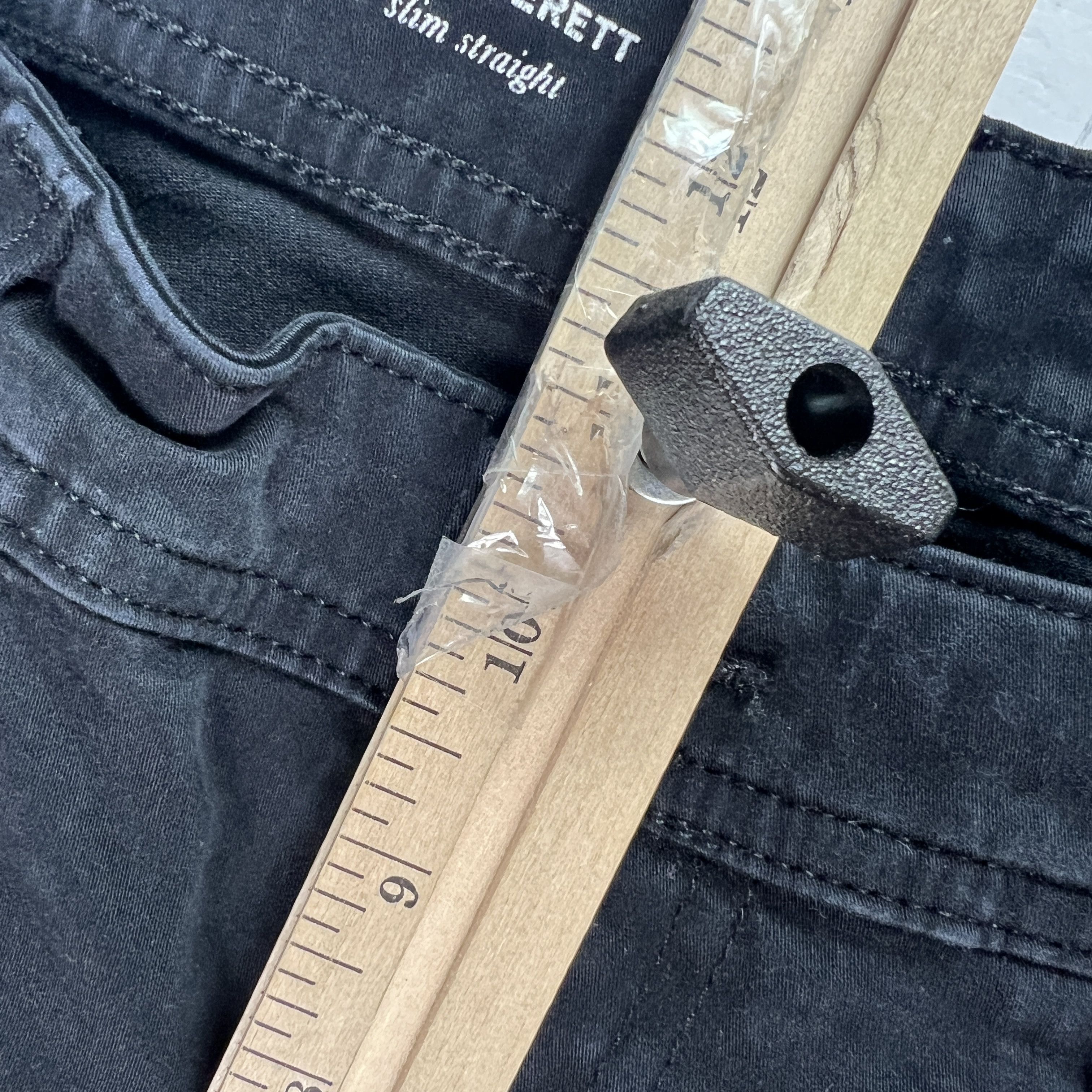 AG Adriano Goldschmied Adriano Goldschmied Everett Slim Straight Black Chinos Size US 35 - 20 Thumbnail