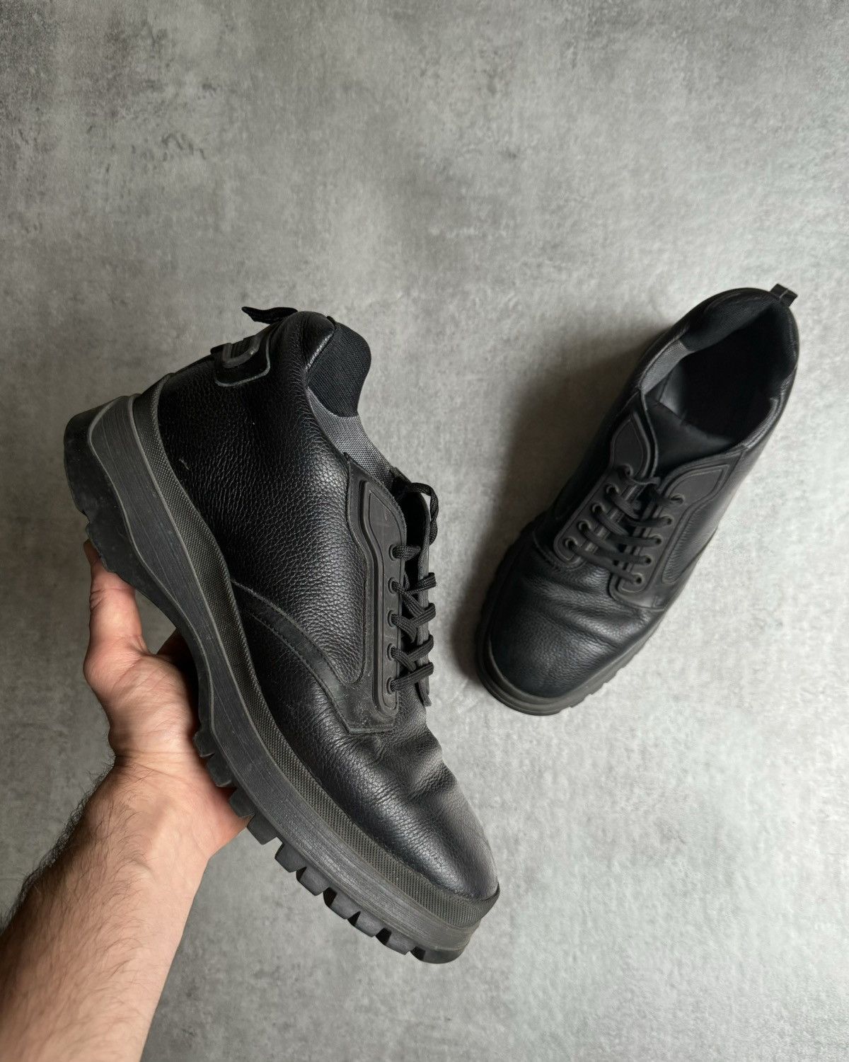 00s PRADA archive Leather Shoes BLACK 00s PRADA archive Leather Shoes BLACK