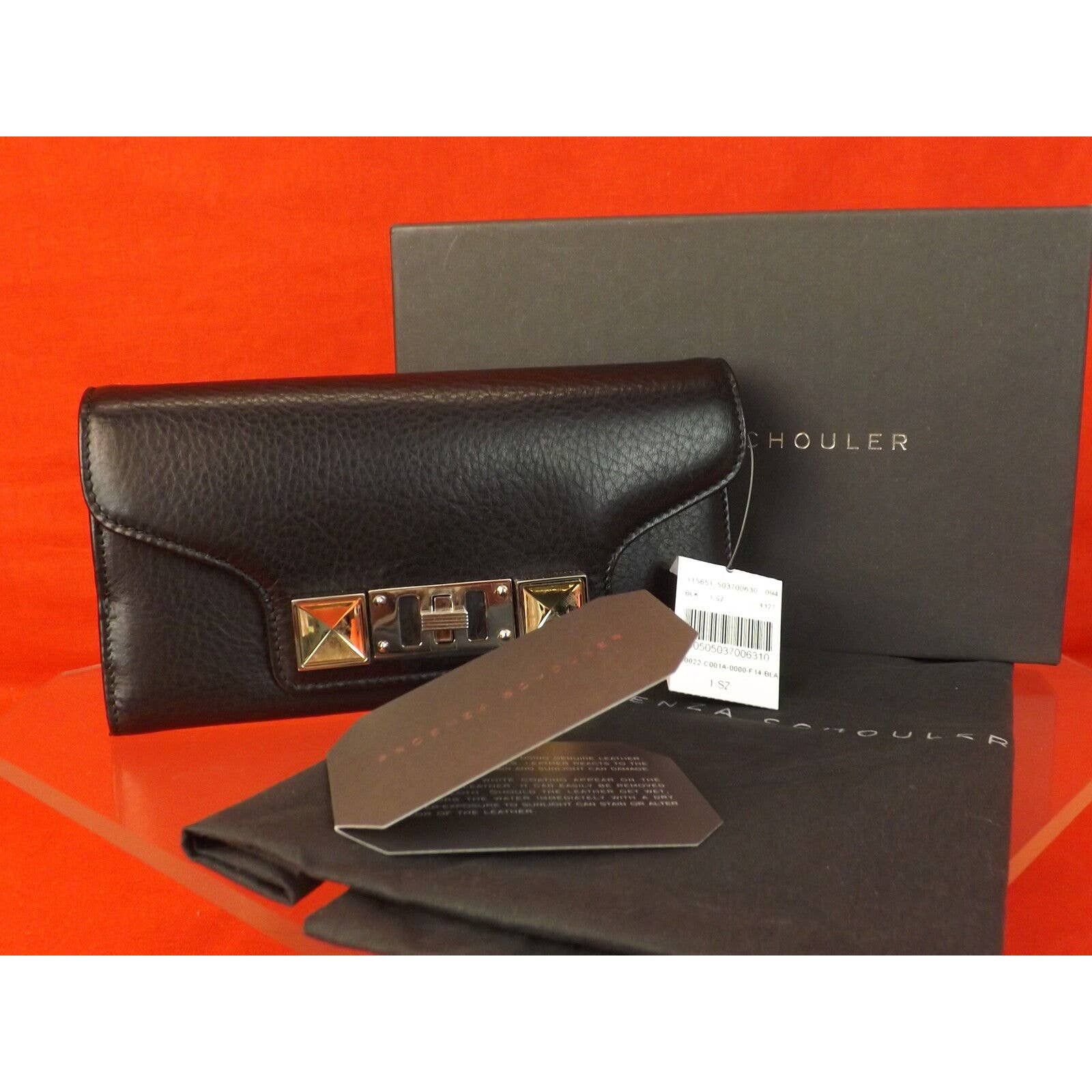 BLACK TEXTURE LEATHER PS11 CONTINENTAL CLUTCH WALLET $685