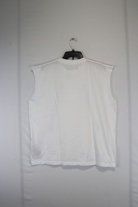 Maison Margiela o1rshd1 Zip-Print Sleeveless Top in White Size US L / EU 52-54 / 3 - 8 Thumbnail