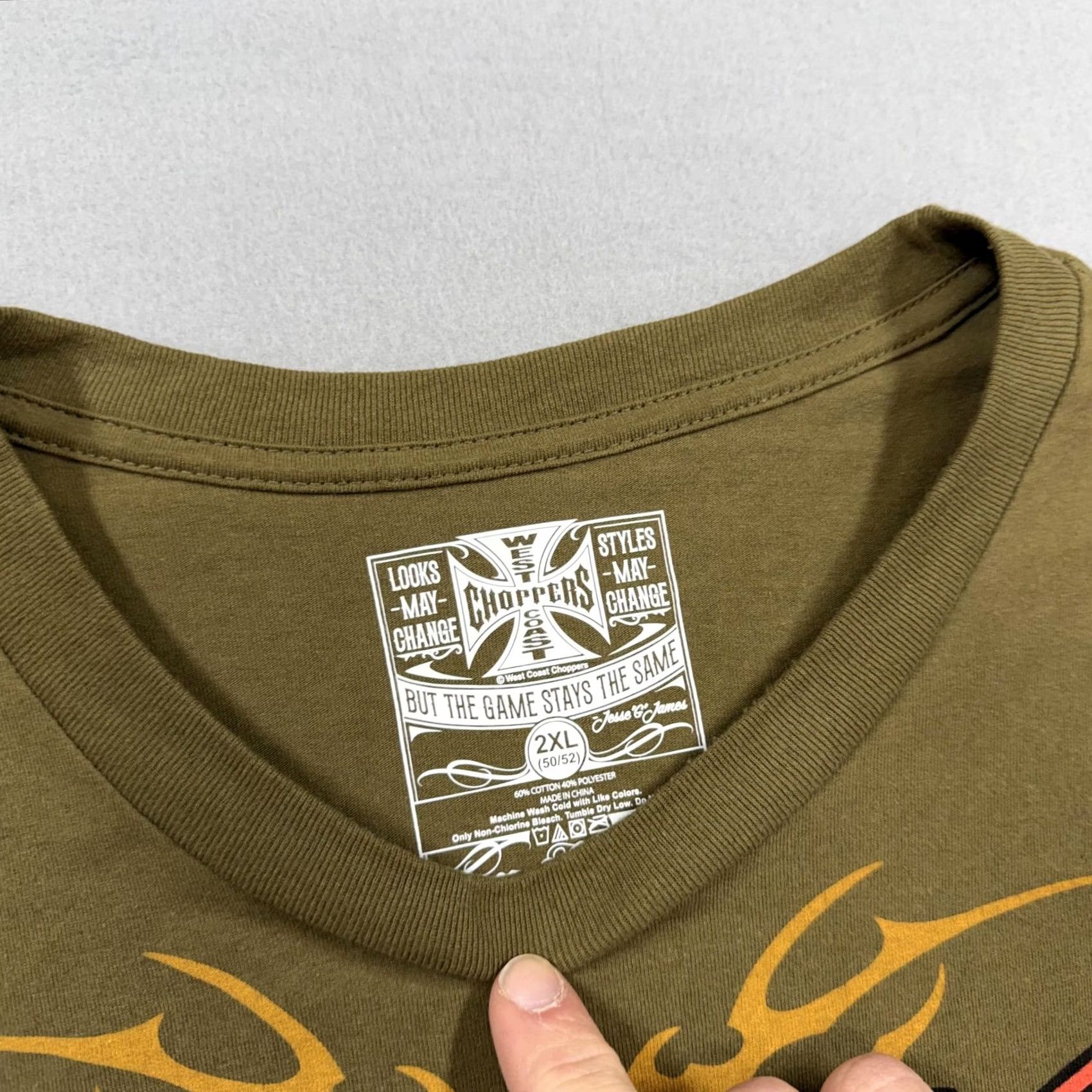 West Coast Choppers West Coast Choppers Shirt Mens 2XL Green Cobra Cross Graphic Tee Motorcycle Size US XXL / EU 58 / 5 - 3 Thumbnail